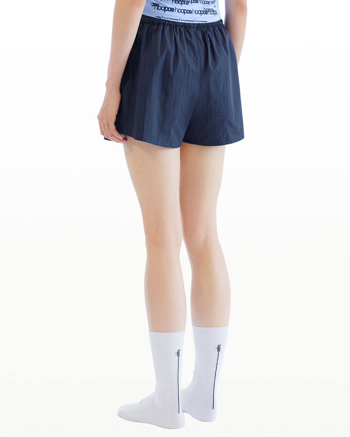 후포(HOOPOE) everyday shorts in stripe_navy stripe