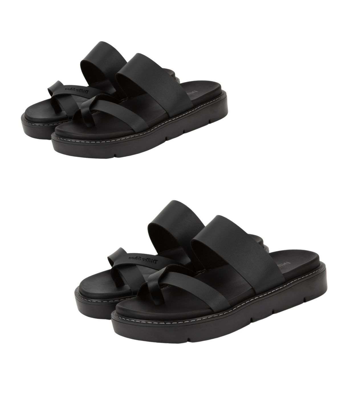 디퍼슈(DIFFERSHOE) 남성 에일런 레더 스티치 슬리퍼 5CM