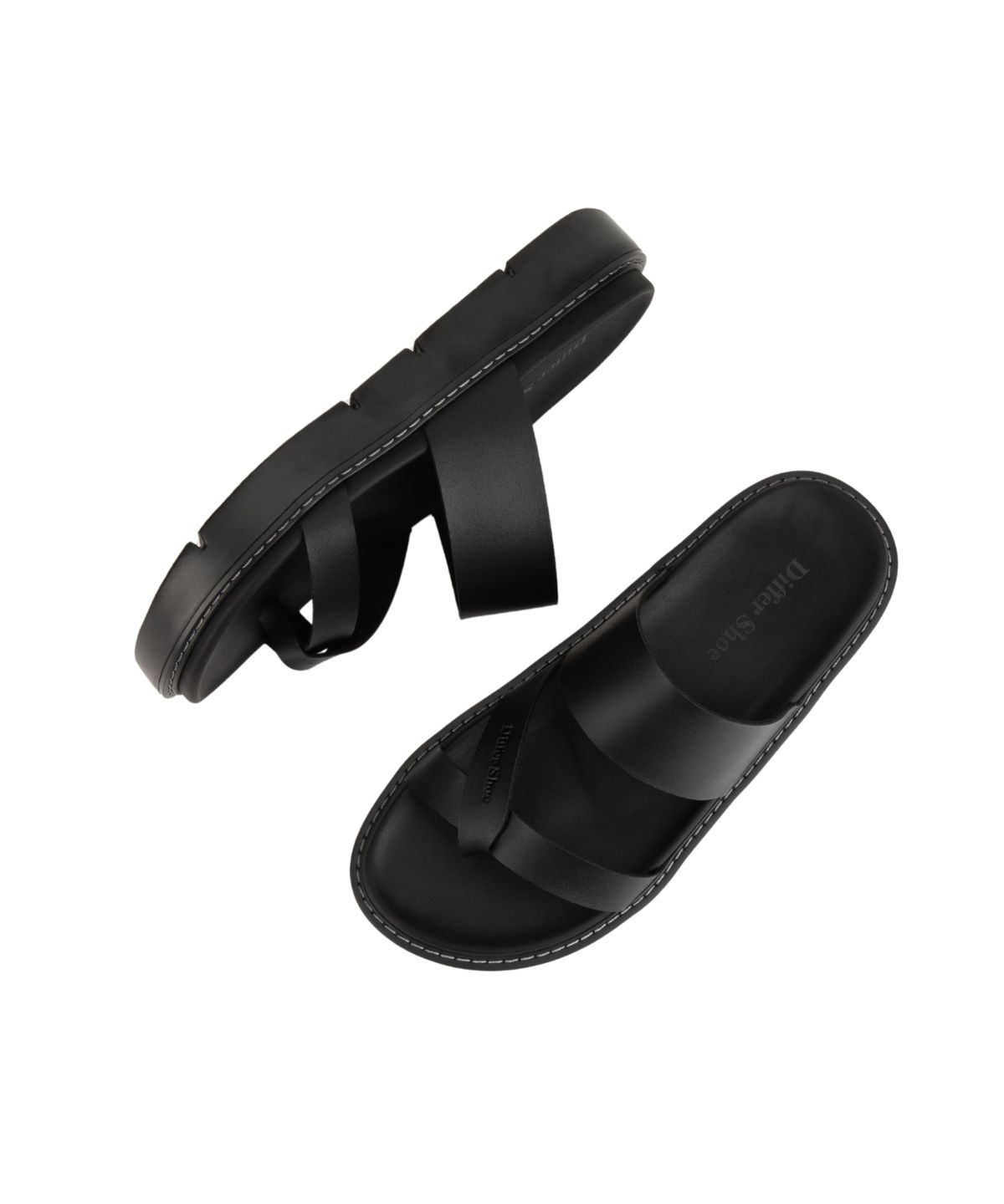 디퍼슈(DIFFERSHOE) 에일런 레더 슬리퍼 5CM