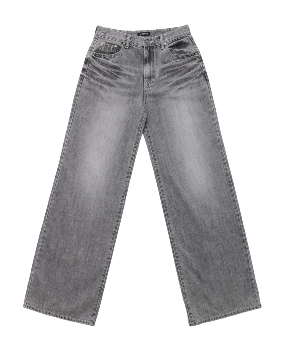 MUSINSA公式 | SYNERJYN STRAIGHT CAT WASHING DENIM PANTS GRAY