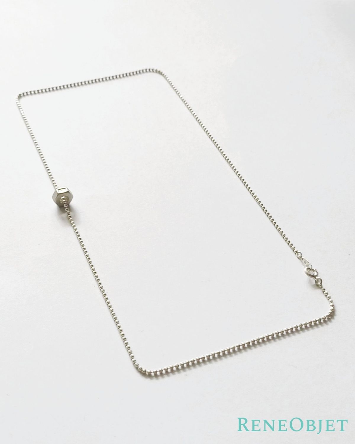 르네오브제(RENEOBJET) EQU  NUT NECKLACE SET [STERLING SILVER] 미니멀 조형미 펜던트 925실버 포인트 목걸이 세트