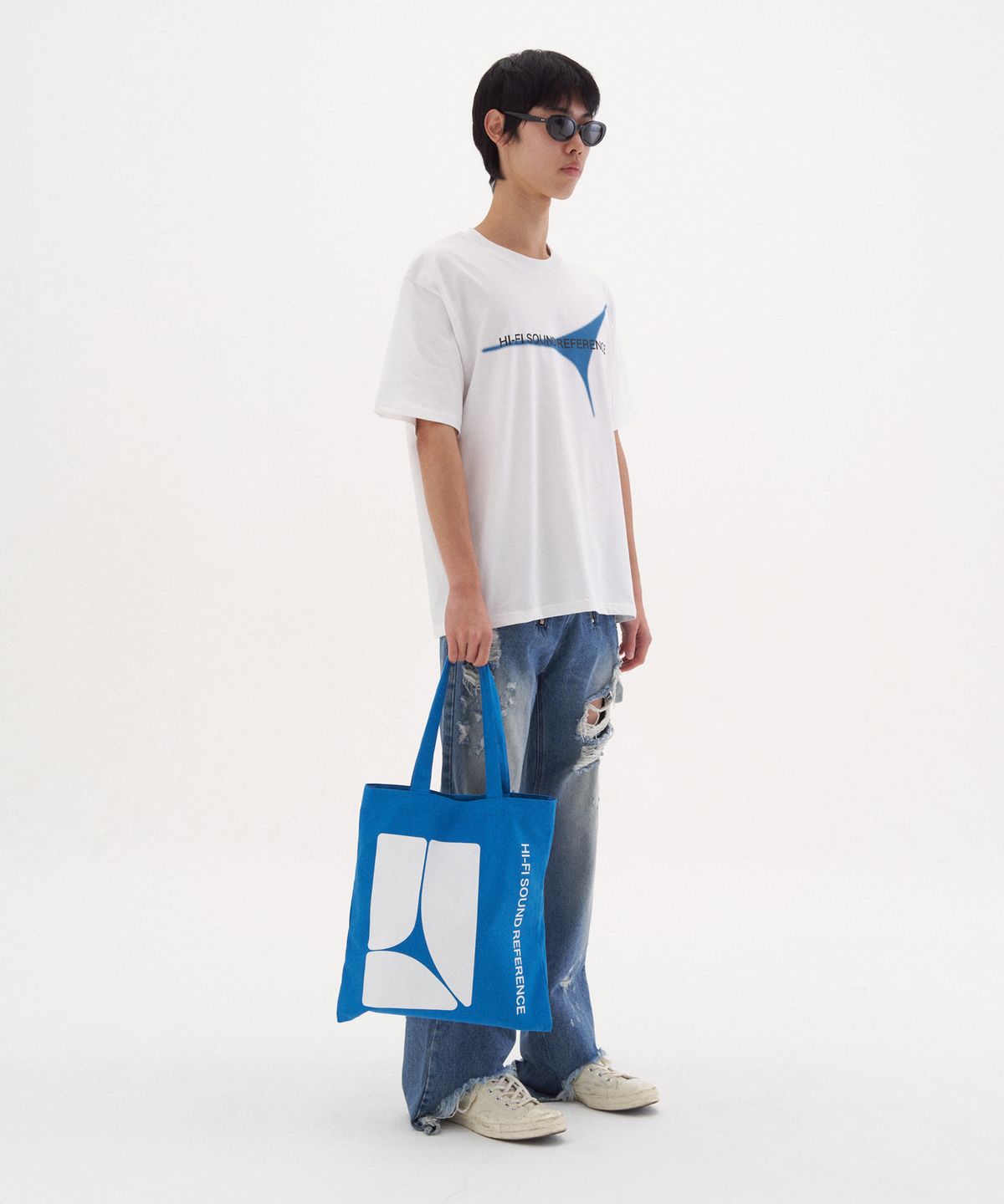 하이파이 사운드 레퍼런스(HIFI SOUND REFERENCE) 로고 에코 백, 블루
