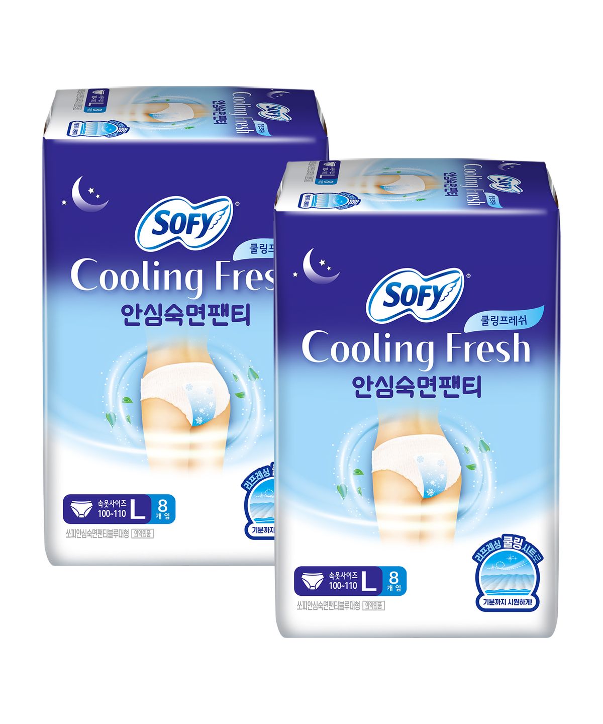 쏘피(SOFY) 쿨링프레쉬 안심숙면팬티 입는오버나이트 x 2팩 (M/L/XL)