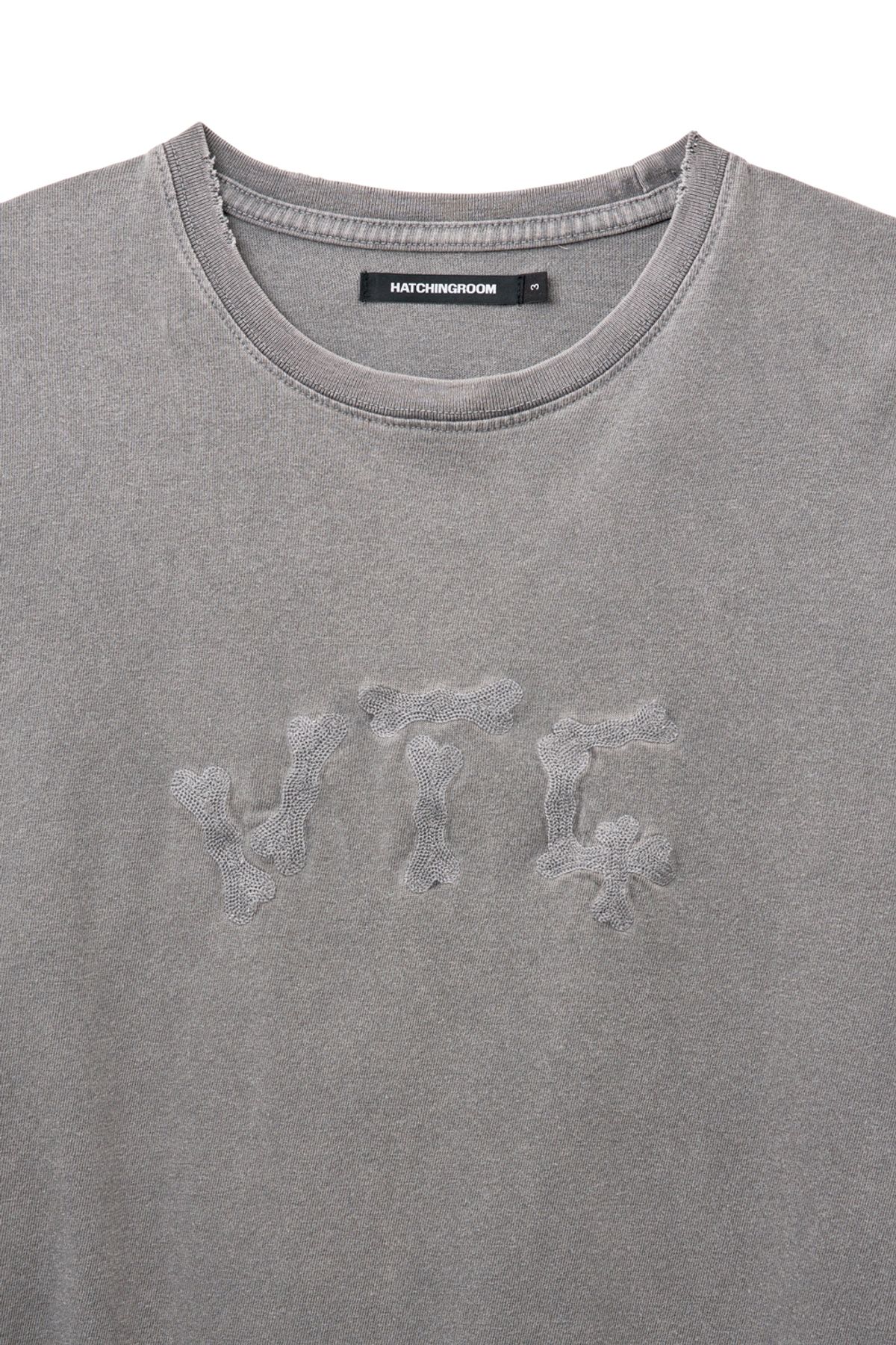 해칭룸(HATCHINGROOM) VTG Embroidery Tee Rose Grey