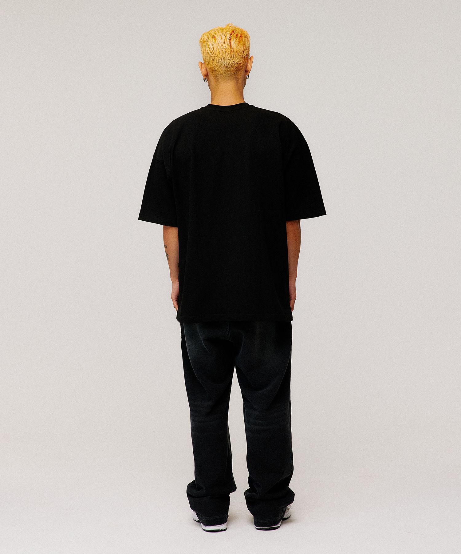 ★2024SS新作★BORN TO WIN★SILVER B OVER FIT T-SHIRTS MUSINSA | BORN TO WIN SILVER BRN SEMI OVER FIT T-SHIRTS [BLACK]