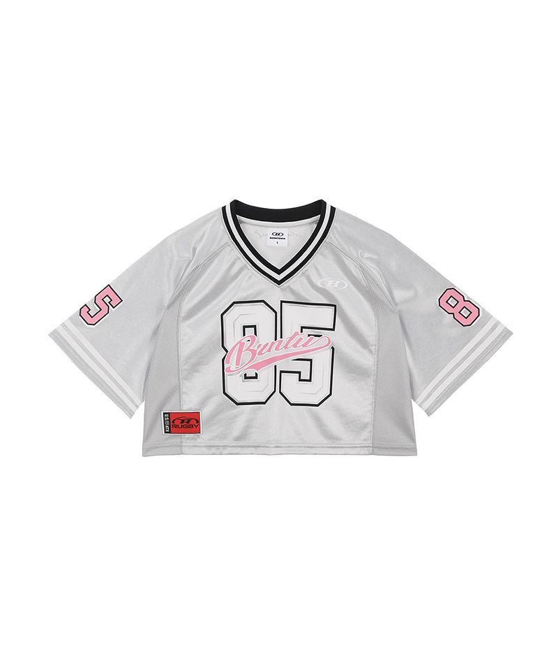 MUSINSA | BORN TO WIN W RUGBY JERSEY CROP T-SHIRTS [SILVER]