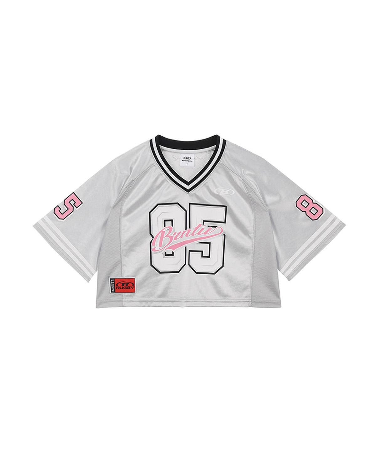본투윈(BORN TO WIN) W RUGBY JERSEY CROP T-SHIRTS [SILVER]