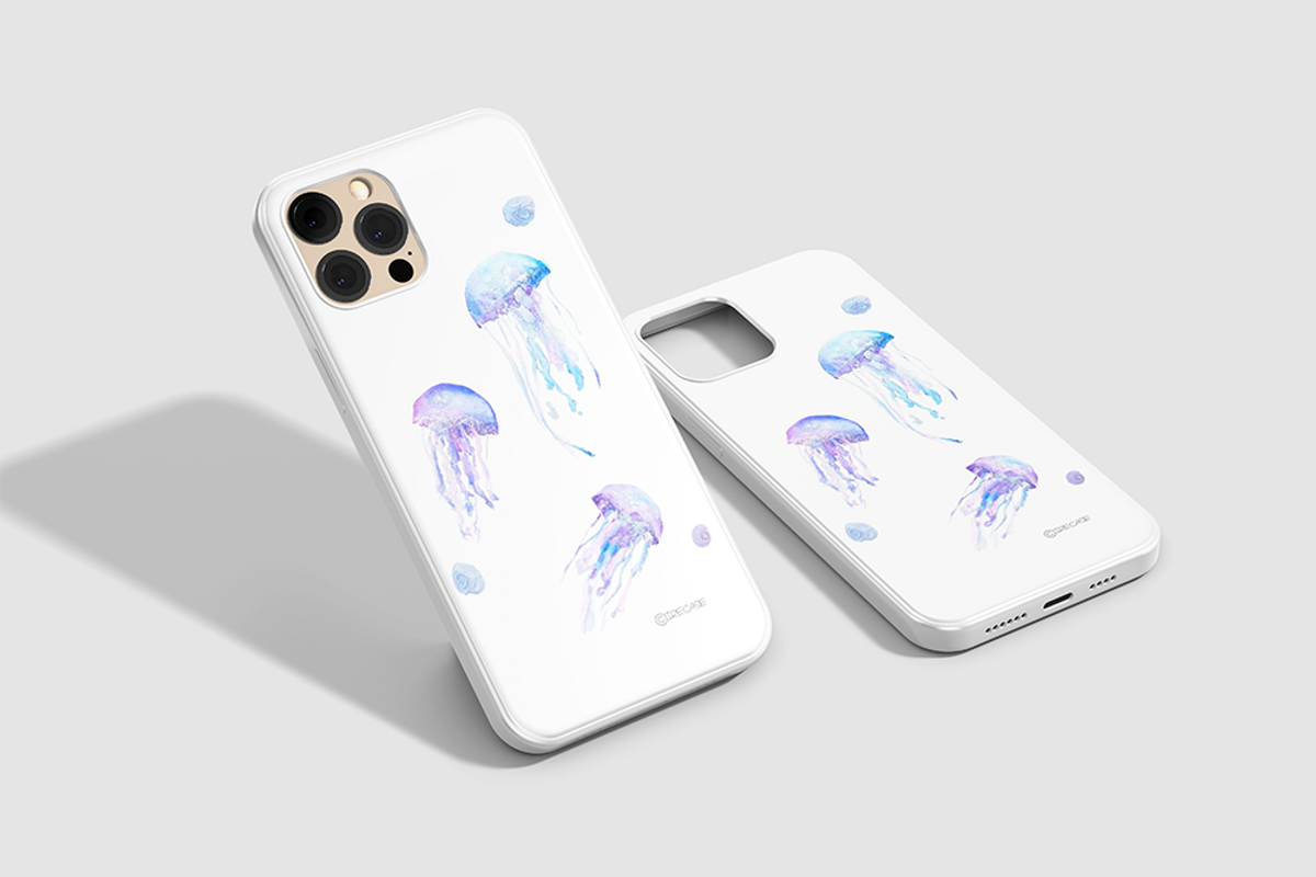 이레케이스앤굿즈(IRECASEGOODS) 푸른빛 해파리 아이폰 갤럭시 핸드폰케이스