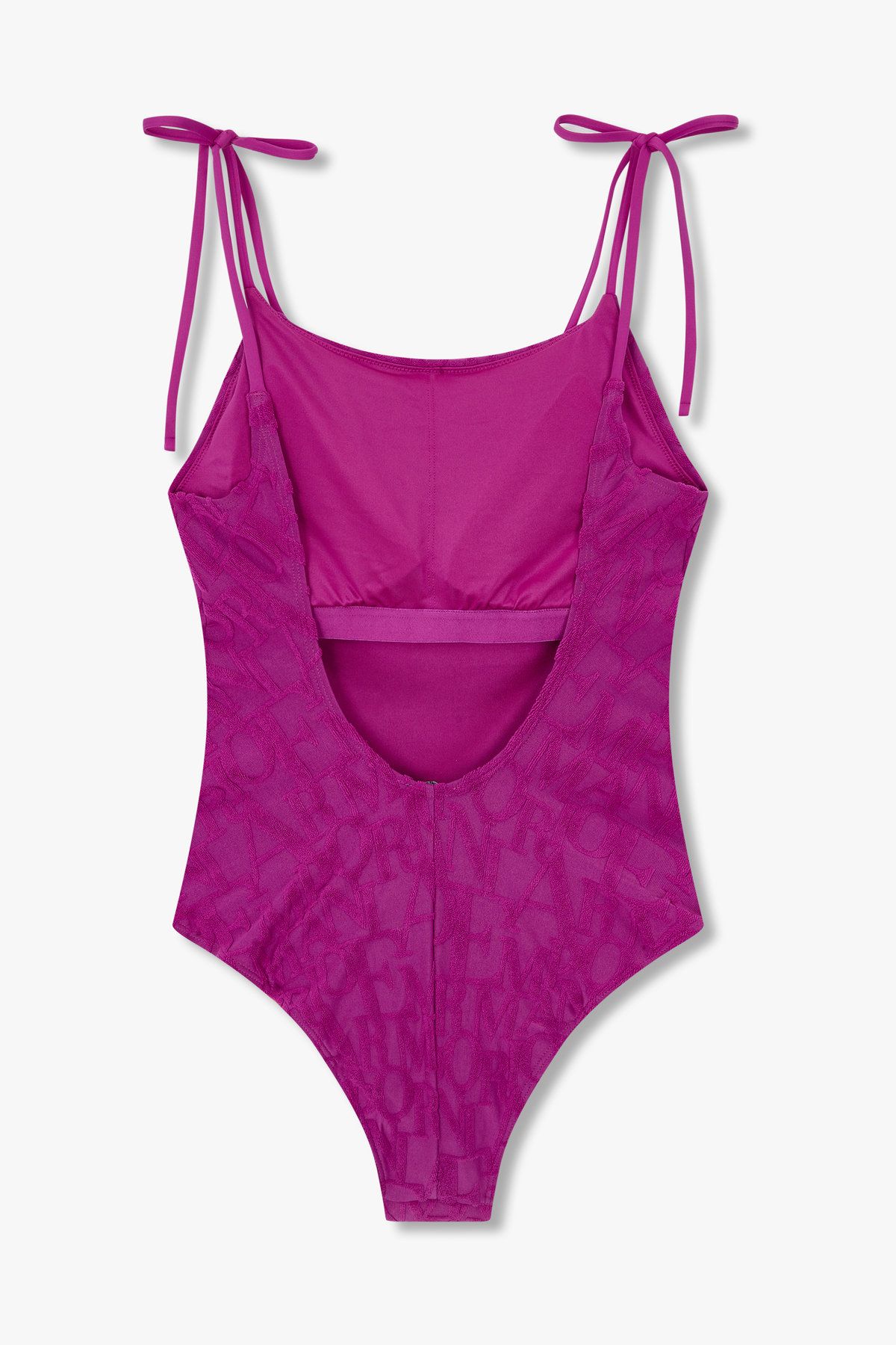엠포리오 아르마니 언더웨어(EMPORIO ARMANI UNDERWEAR) 여성 테리 로고 패턴 스윔 수트  퍼플 0825120503