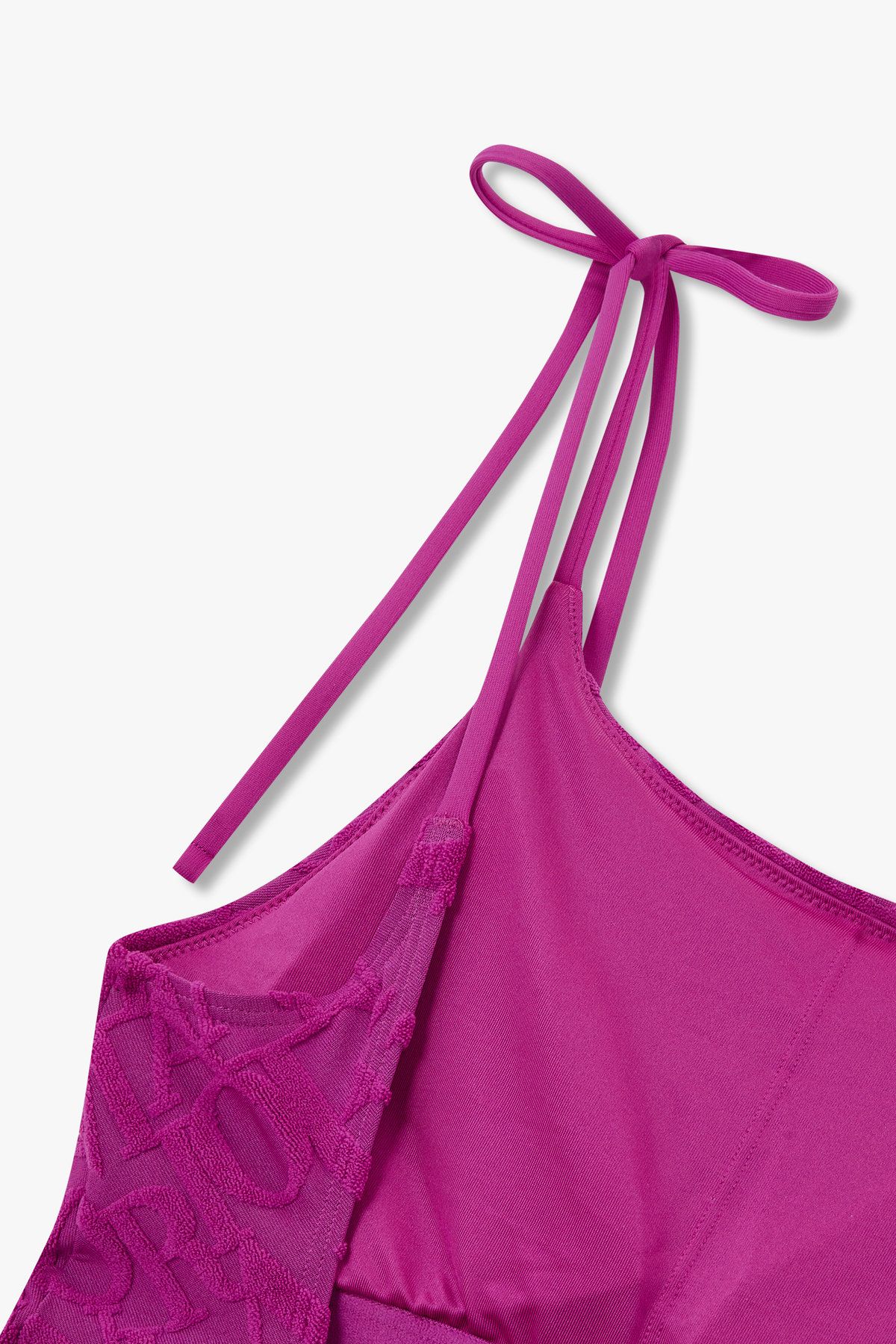 엠포리오 아르마니 언더웨어(EMPORIO ARMANI UNDERWEAR) 여성 테리 로고 패턴 스윔 수트  퍼플 0825120503