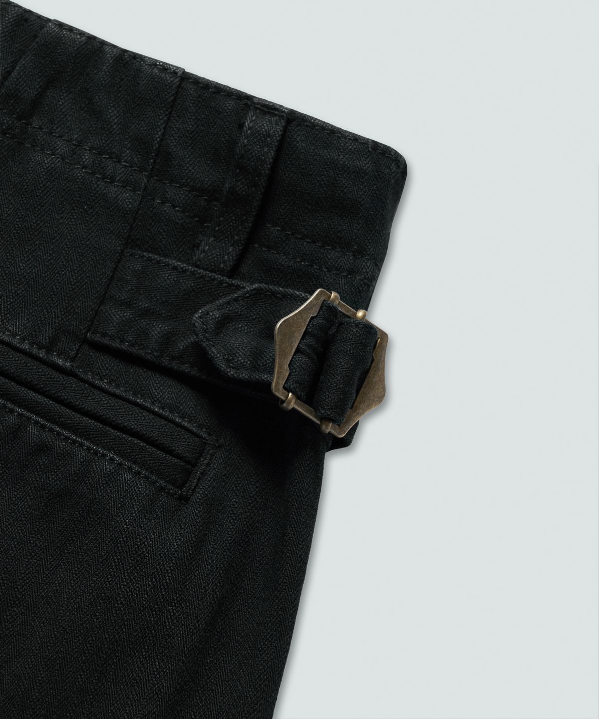 필프(PEALP) One-Tuck Herringbone Washed High Waist Pants (Black)