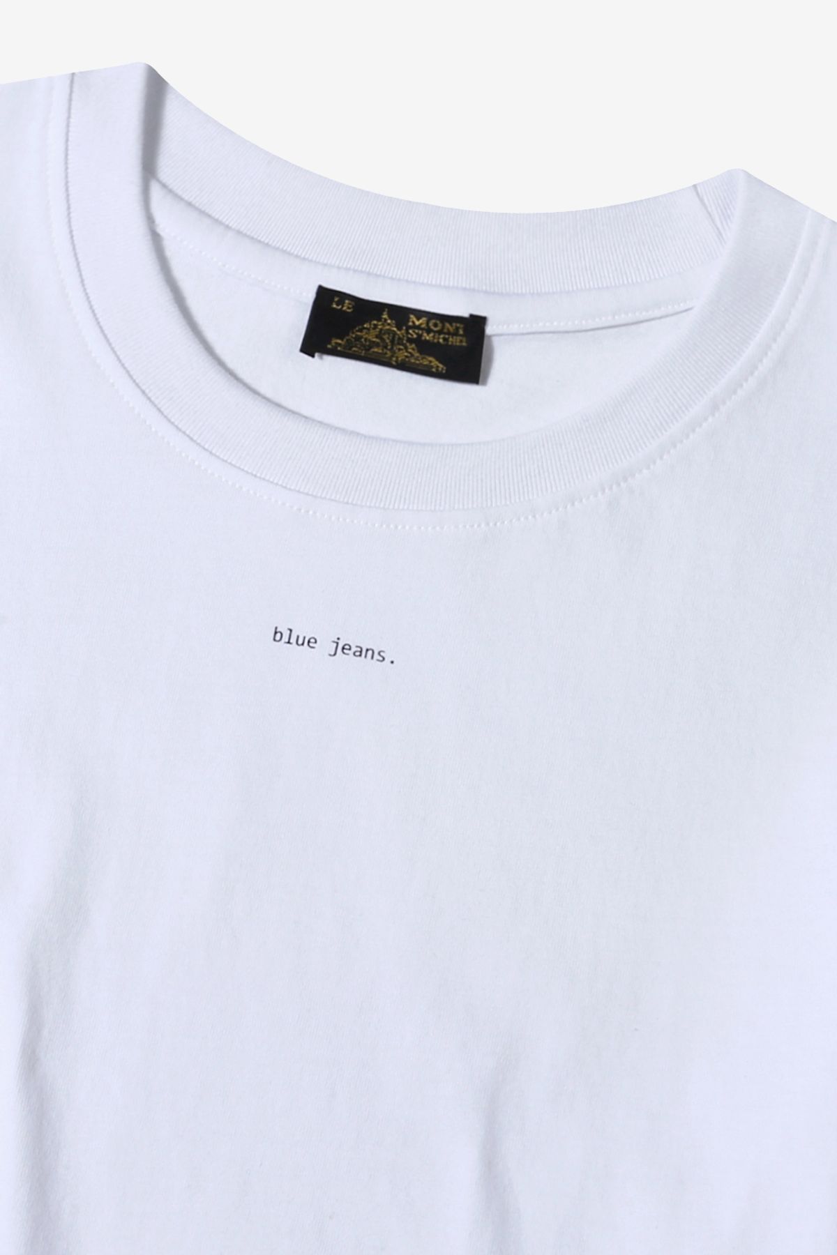 르몽생미셸(LE MONT ST MICHEL) basic lettering crop T-shirts_white