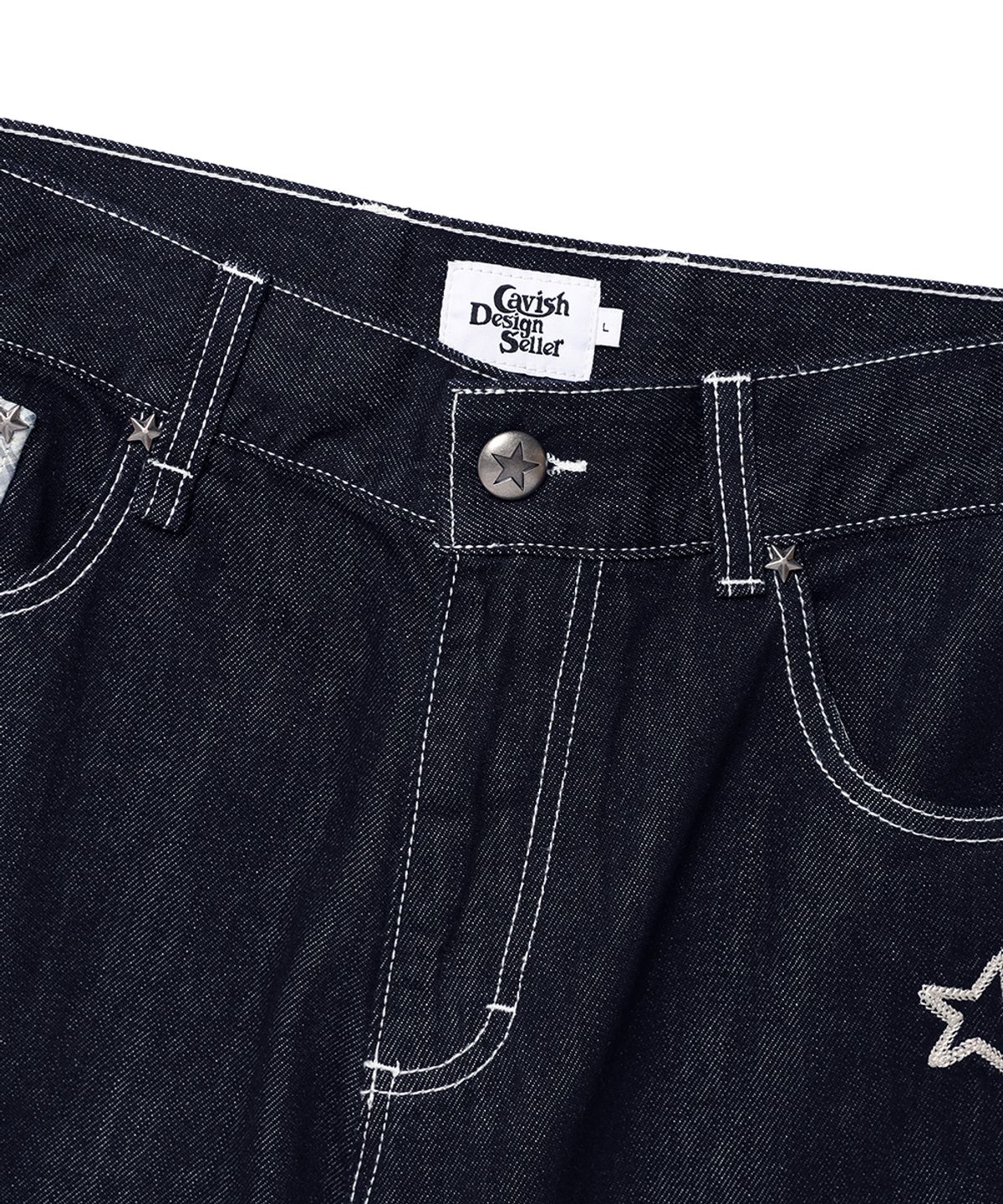 카비시(CAVISH) CAVISH X LELBO BROWN  W MIKAEL DENIM SHORT BLUE(CV2FMFD159C)