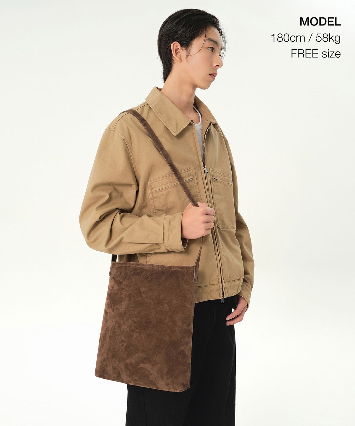 무신사 스탠다드(MUSINSA STANDARD) 피그 스킨 크로스 백 [브라운]
