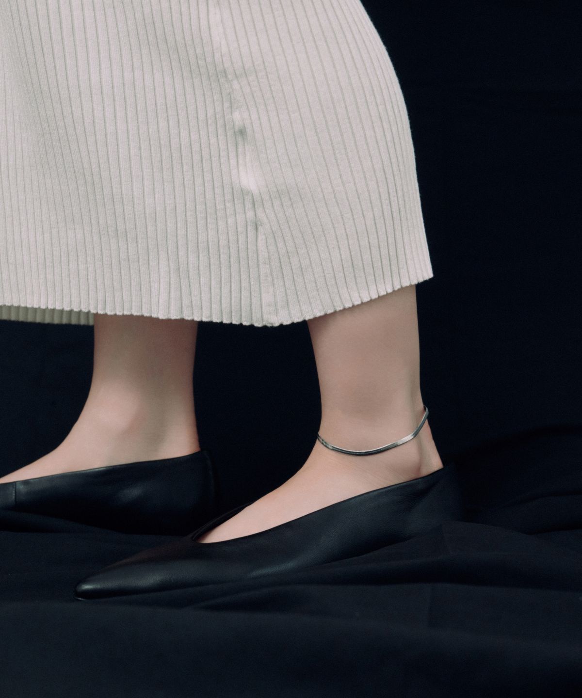노비스도쿄(NOVICE TOKYO) 스네이크 체인 발찌 Snake Chain Anklet［Stainless］ / Silver