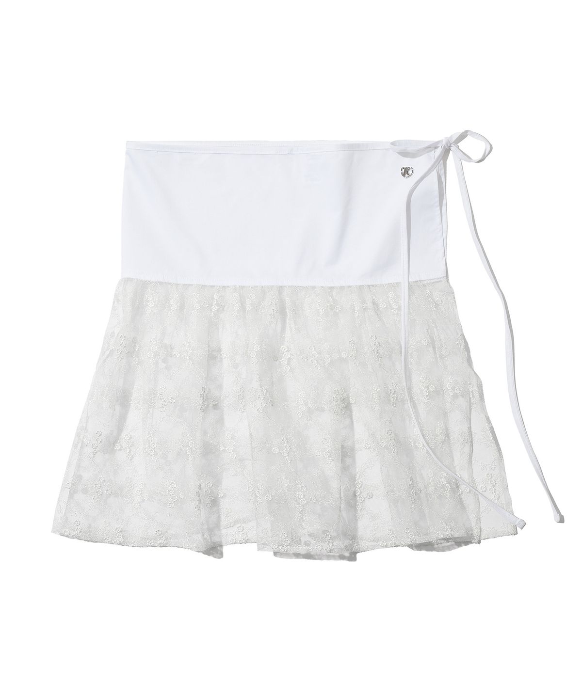 페이키(FAKIII) Poppy Lace Flare Multi Lap Skirt_WHITE