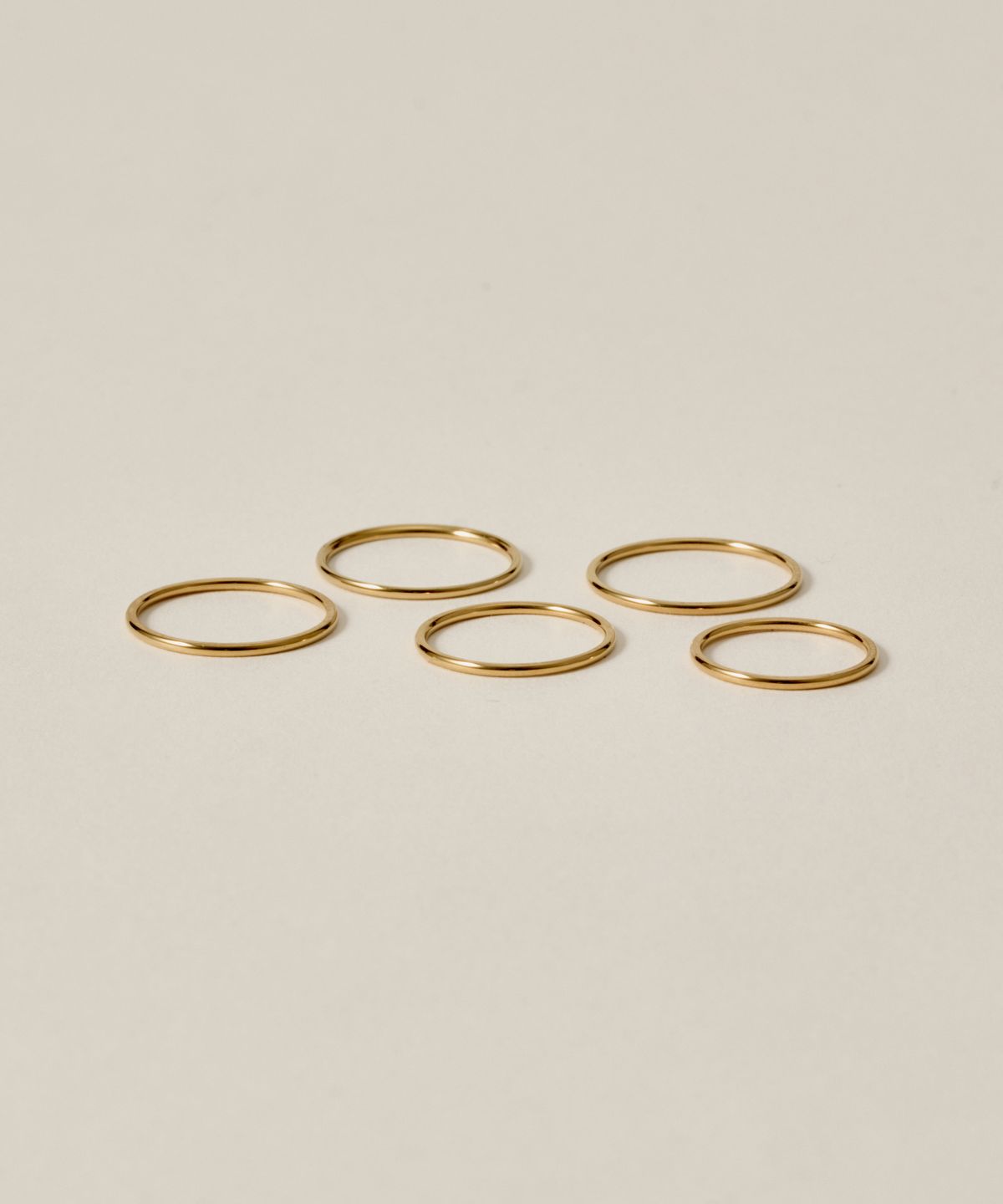 노비스도쿄(NOVICE TOKYO) 슬림 링 5세트 Thin Ring 5 set［Stainless］/ Gold