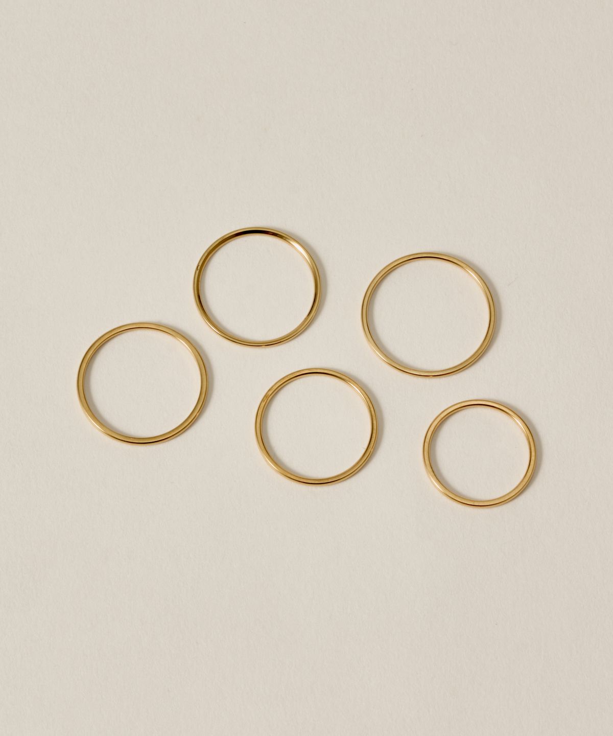 노비스도쿄(NOVICE TOKYO) 슬림 링 5세트 Thin Ring 5 set［Stainless］/ Gold