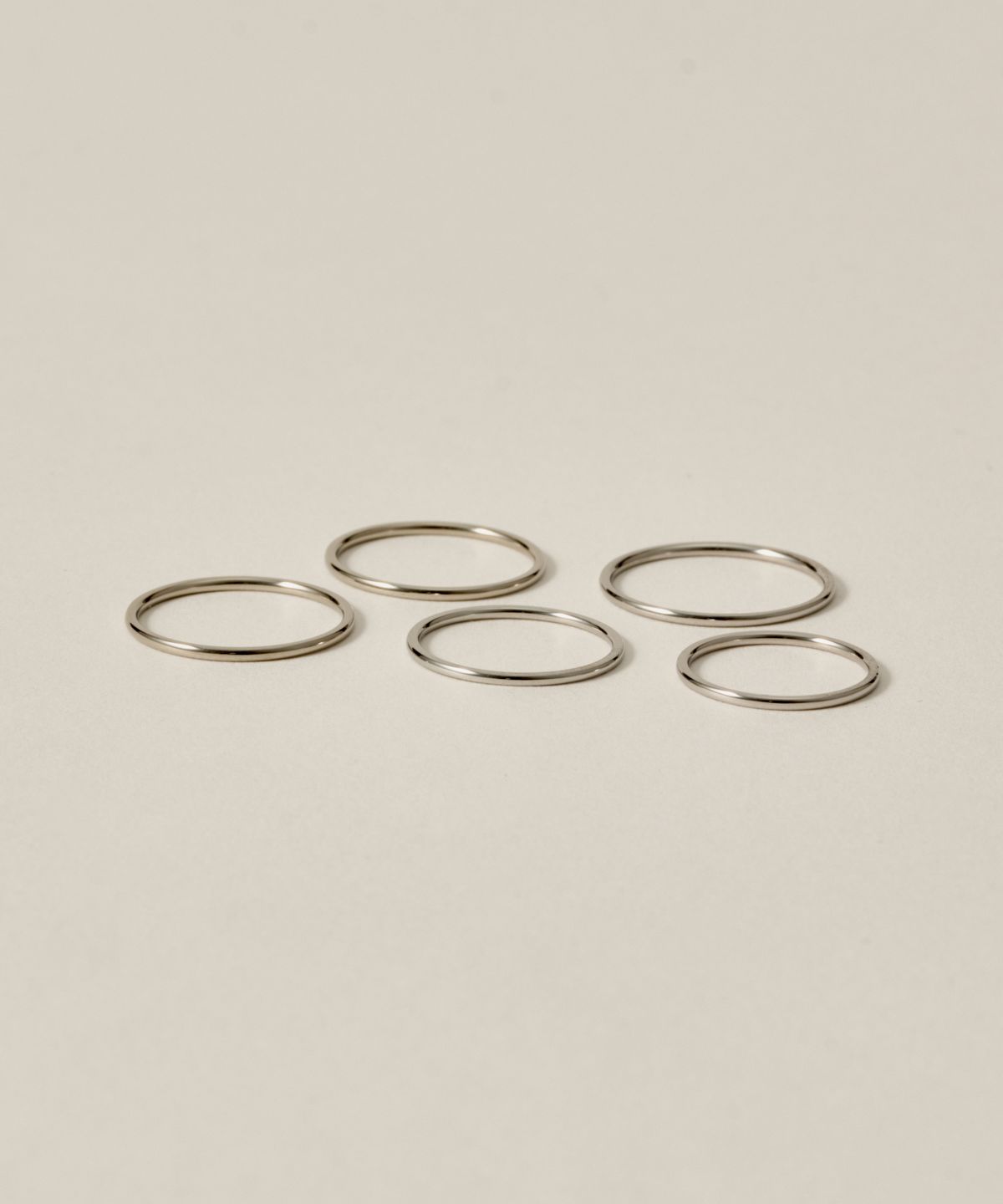 노비스도쿄(NOVICE TOKYO) 슬림 링 5세트 Thin Ring 5 set［Stainless］/ Silver