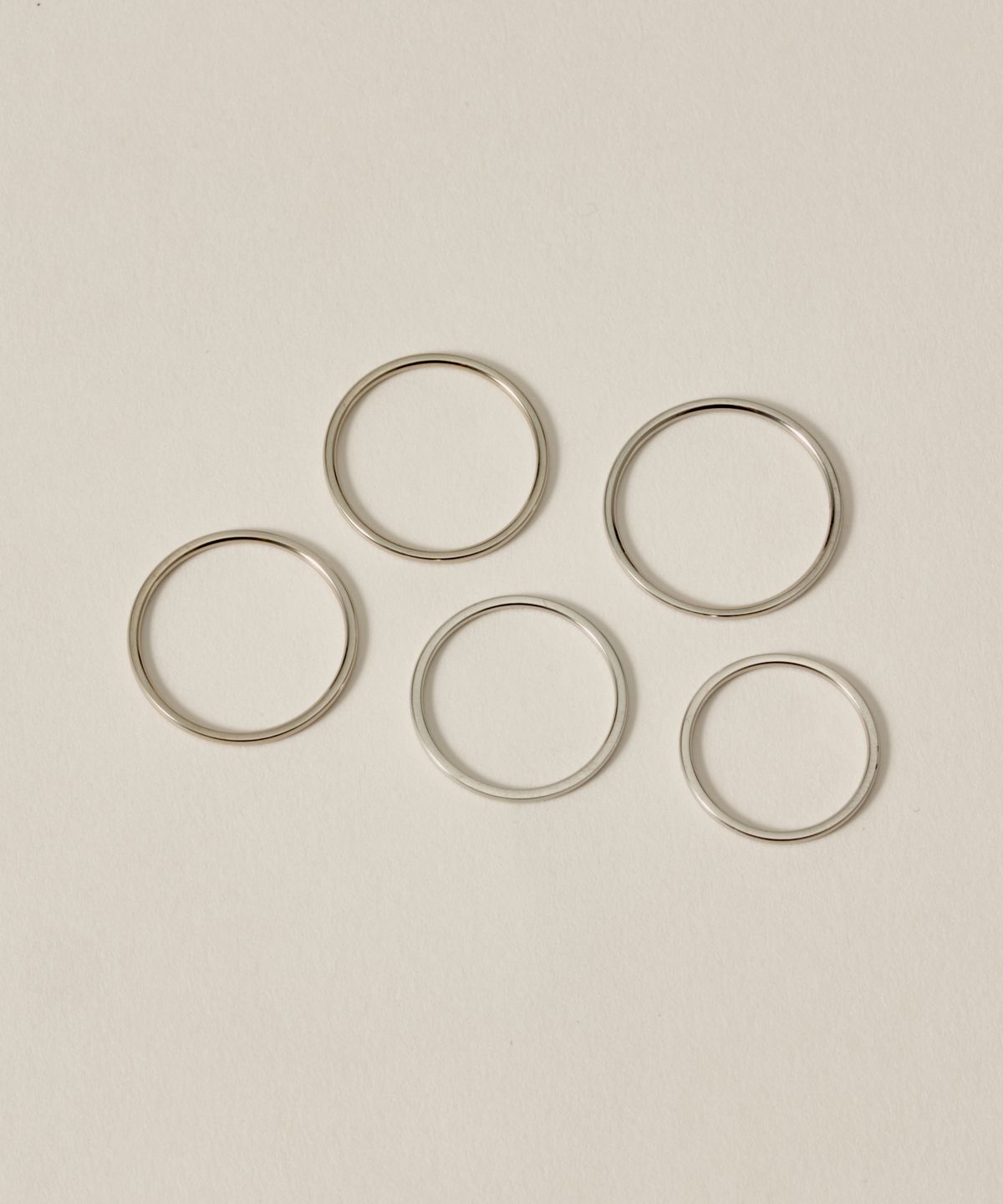 노비스도쿄(NOVICE TOKYO) 슬림 링 5세트 Thin Ring 5 set［Stainless］/ Silver