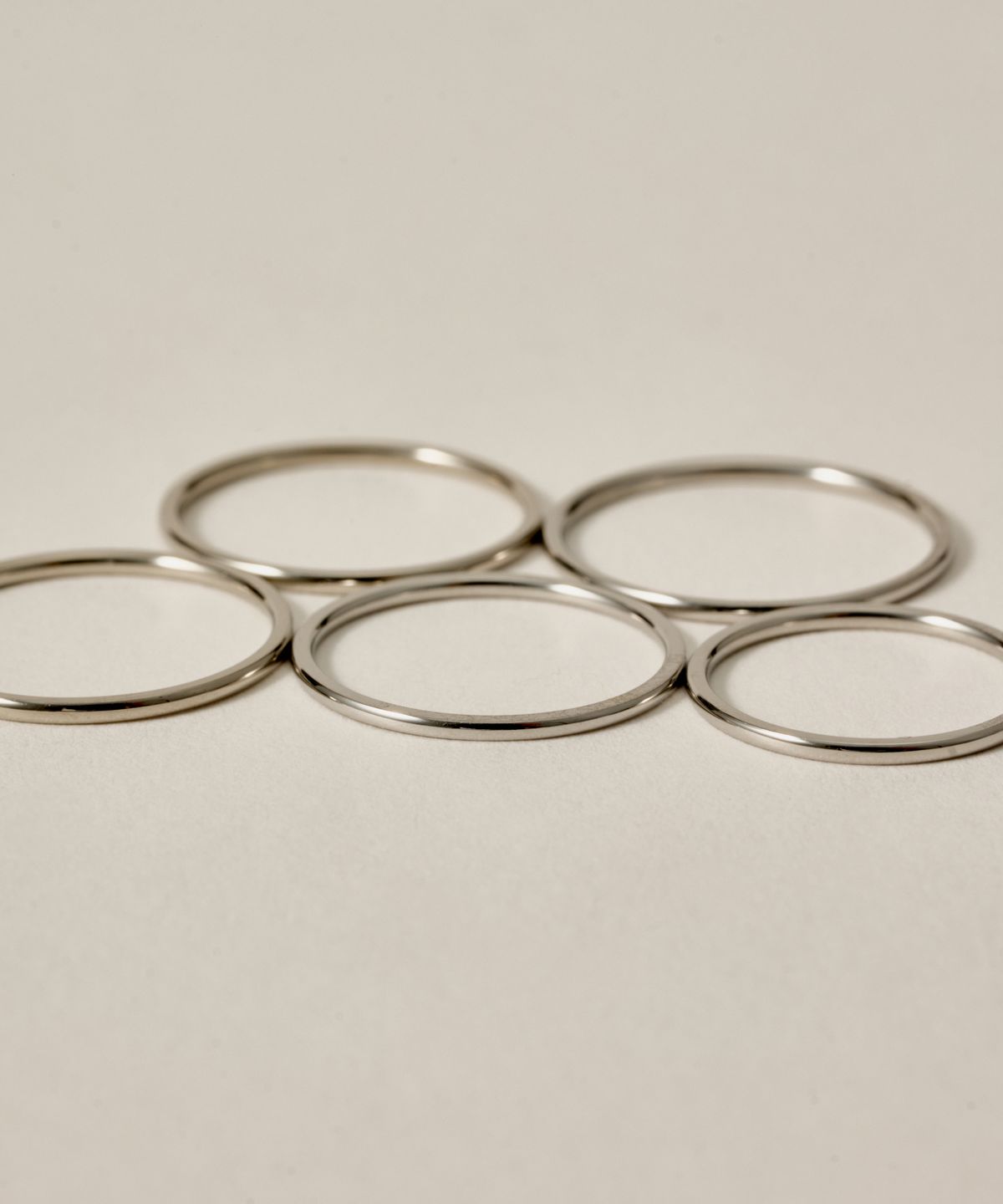 노비스도쿄(NOVICE TOKYO) 슬림 링 5세트 Thin Ring 5 set［Stainless］/ Silver