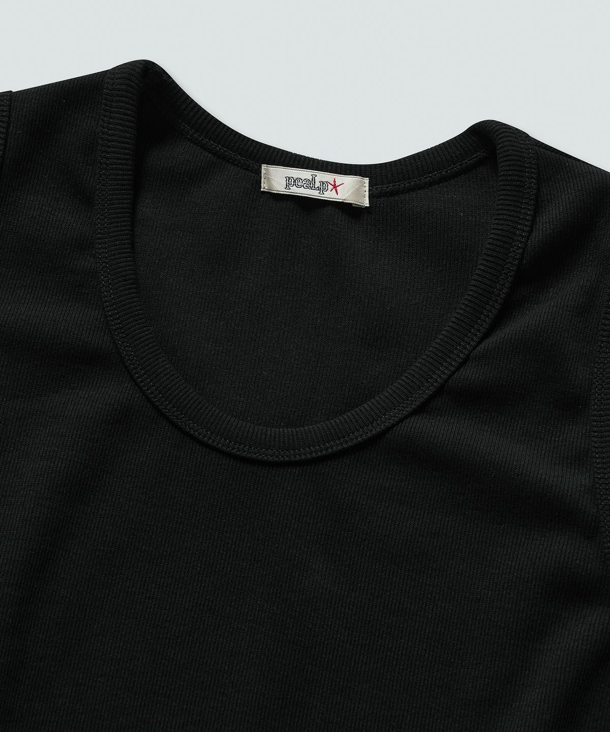 필프(PEALP) Bio-Washed Ribbed Tank top (Black)