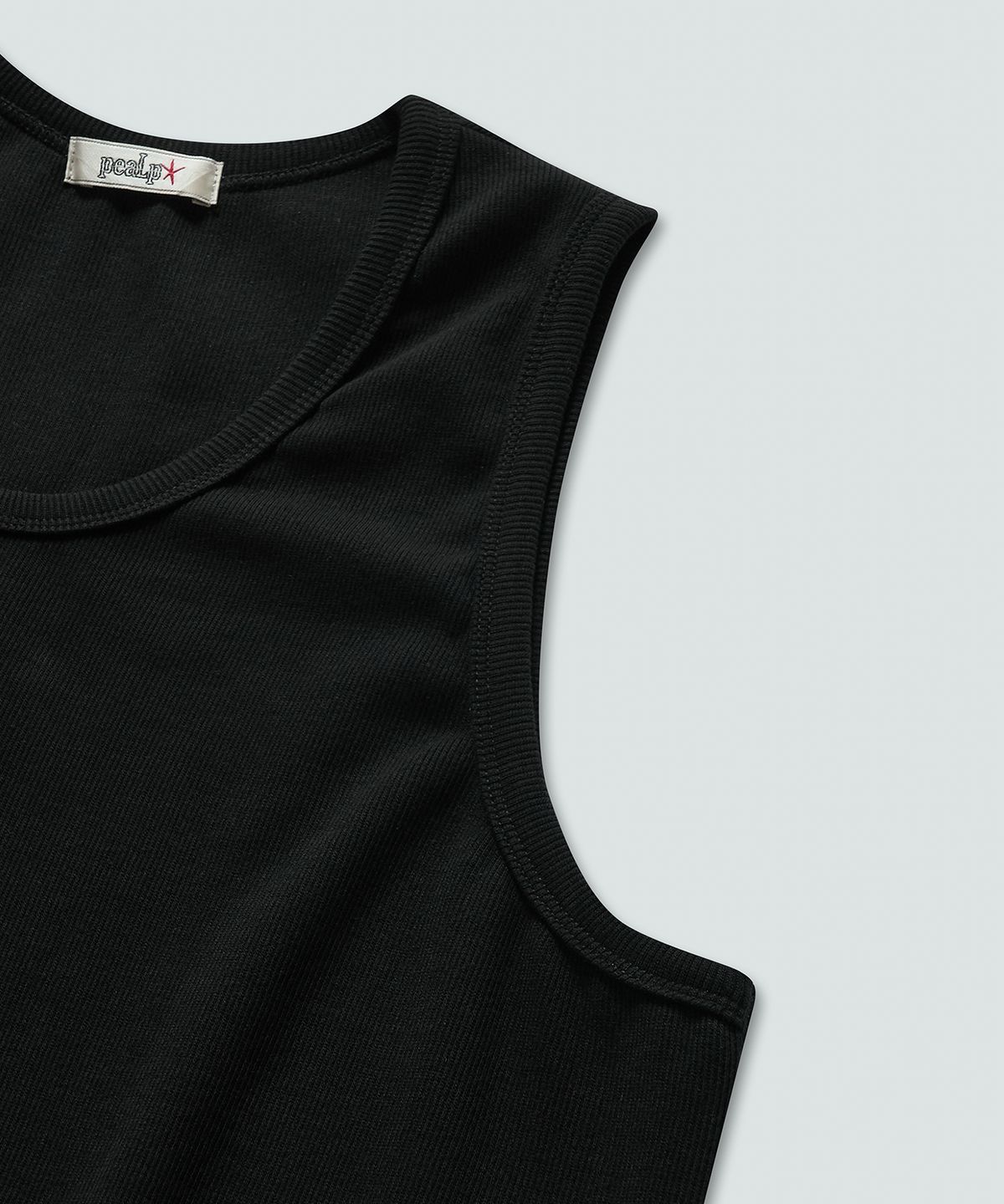 필프(PEALP) Bio-Washed Ribbed Tank top (Black)
