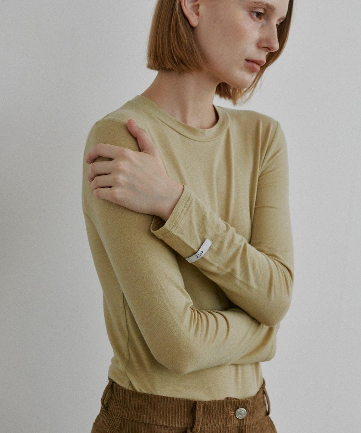 위오이(WIOE) Basic Tencel Long Sleeve_Olive