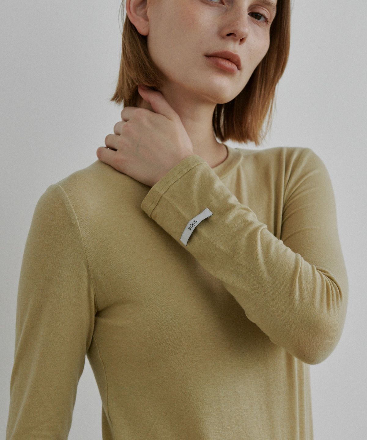 위오이(WIOE) Basic Tencel Long Sleeve_Olive