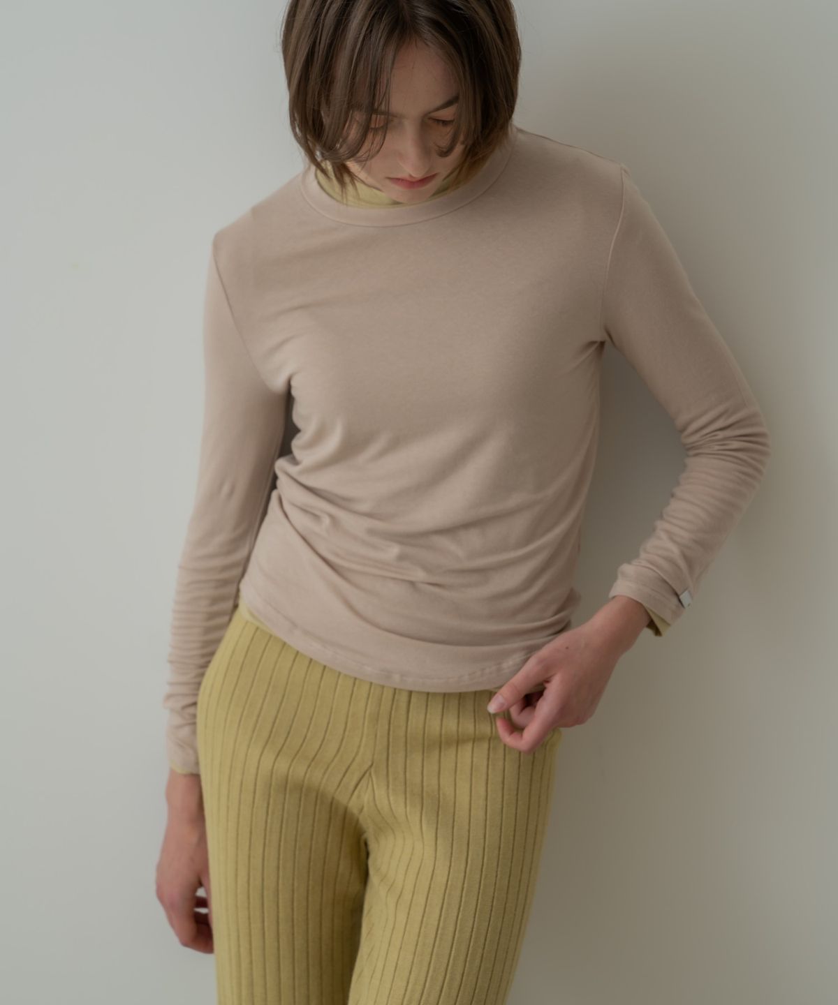 위오이(WIOE) Basic Tencel Long Sleeve_Beige
