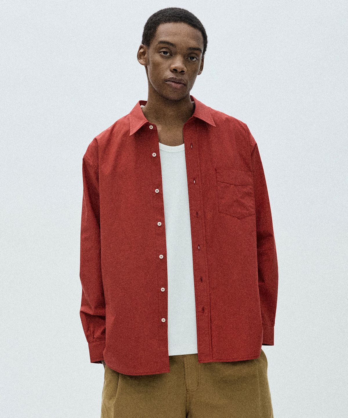 필프(PEALP) Basic Botton Shirt (Deep Red)