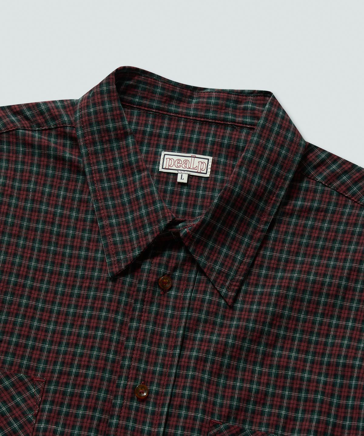 필프(PEALP) Two-Tone Check Shirts (Red)