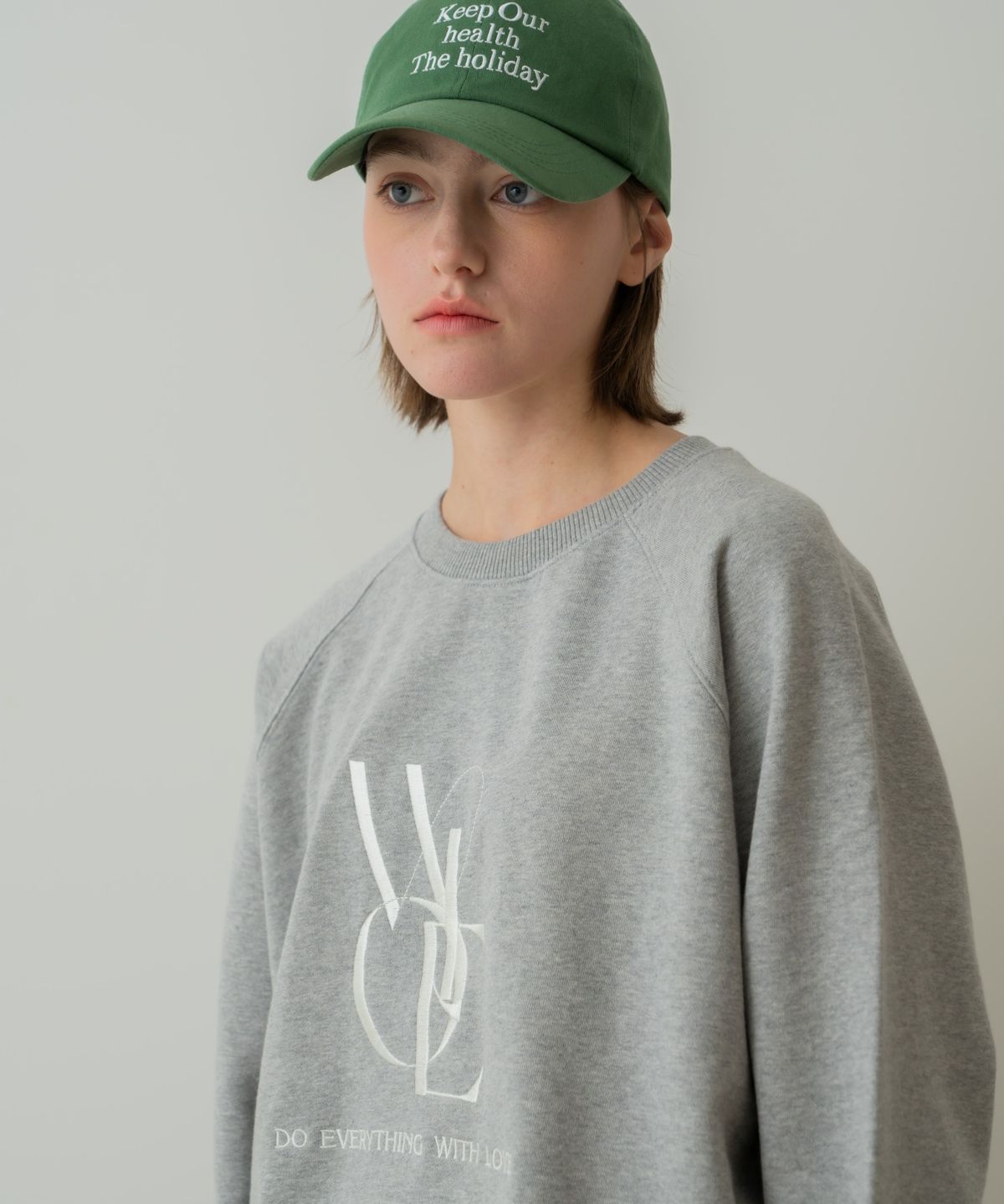 위오이(WIOE) Wioe Logo Sweatshirt_Melange Grey