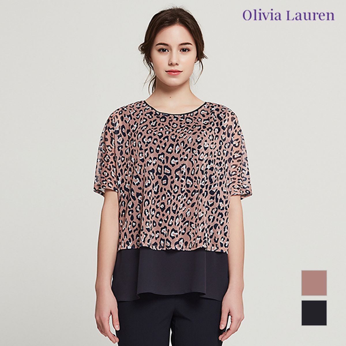 올리비아로렌(OLIVIALAUREN) 호피 프린트 티셔츠_VOCASVM5316