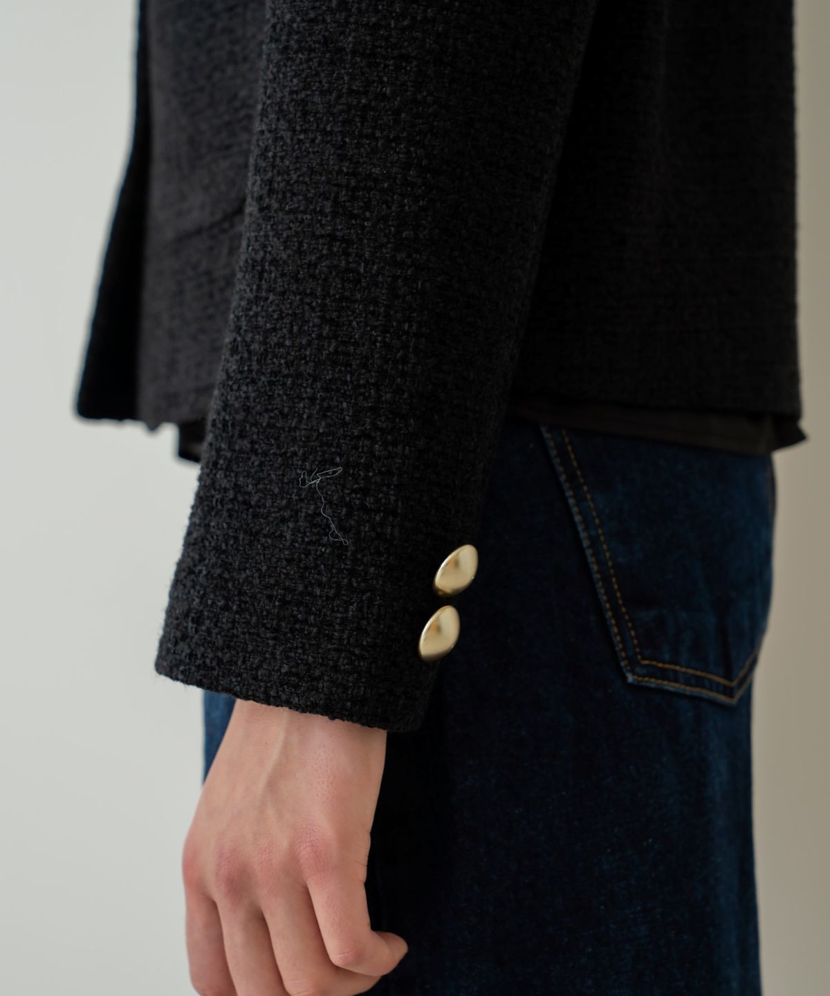 위오이(WIOE) Lena Tweed Wool Jacket_Black