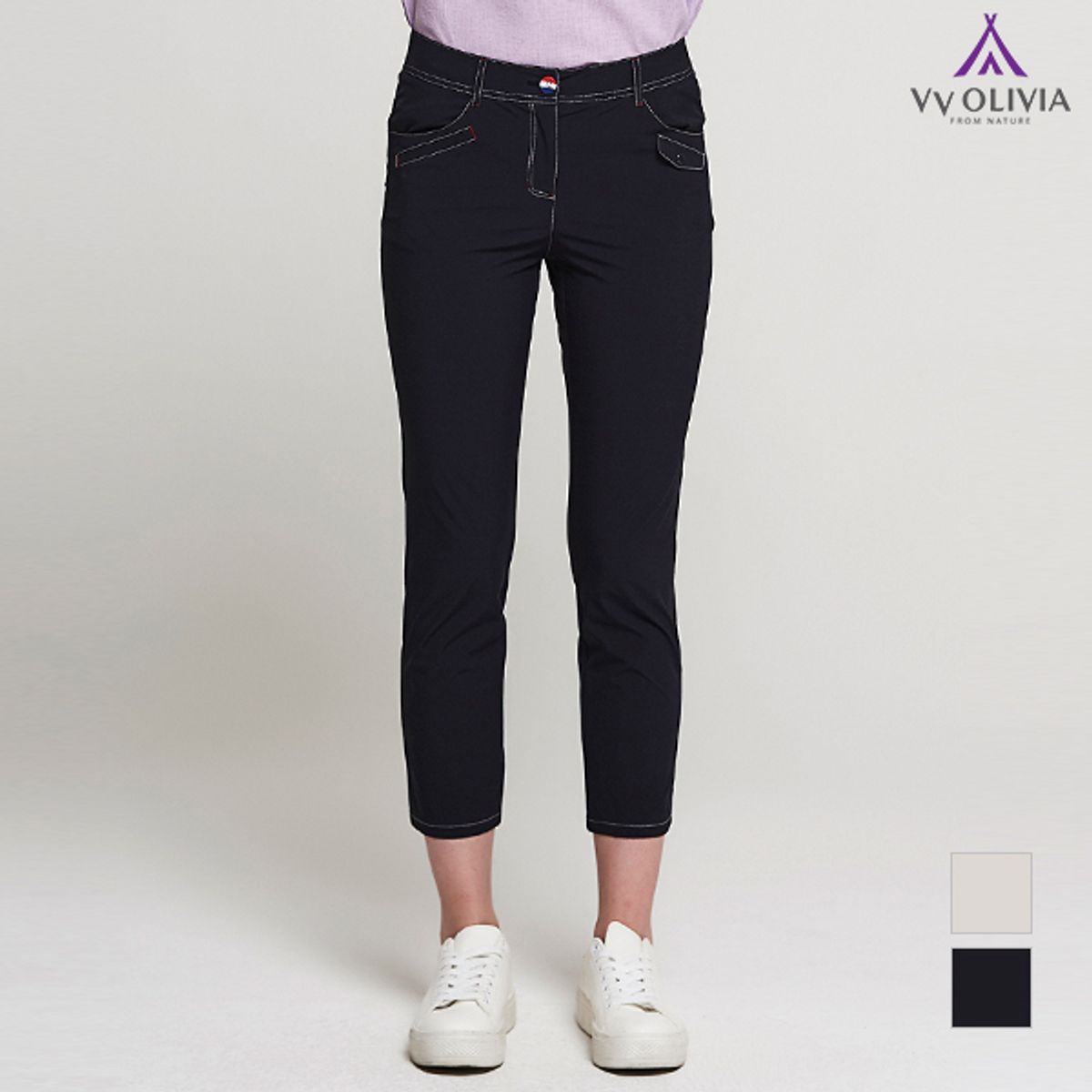 비비올리비아(VVOLIVIA) 포켓 자수장식 팬츠_VVCDLVM4121
