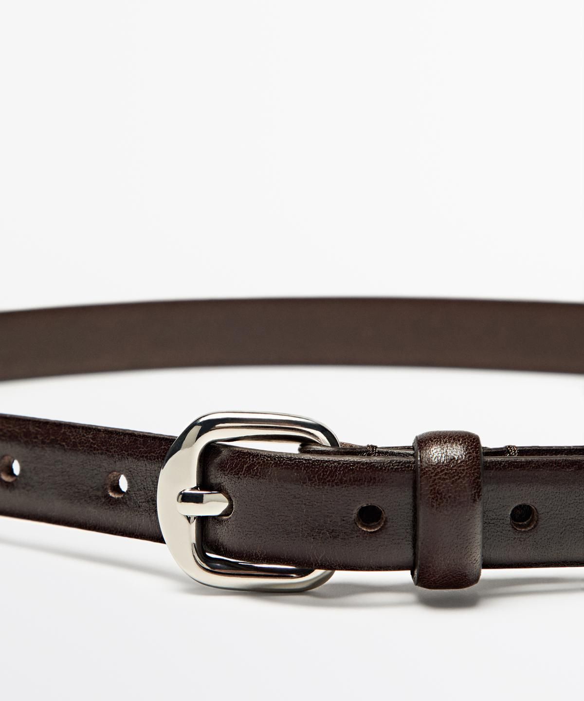 마시모두띠(MASSIMO DUTTI) 아치 버클 디테일 레더 벨트