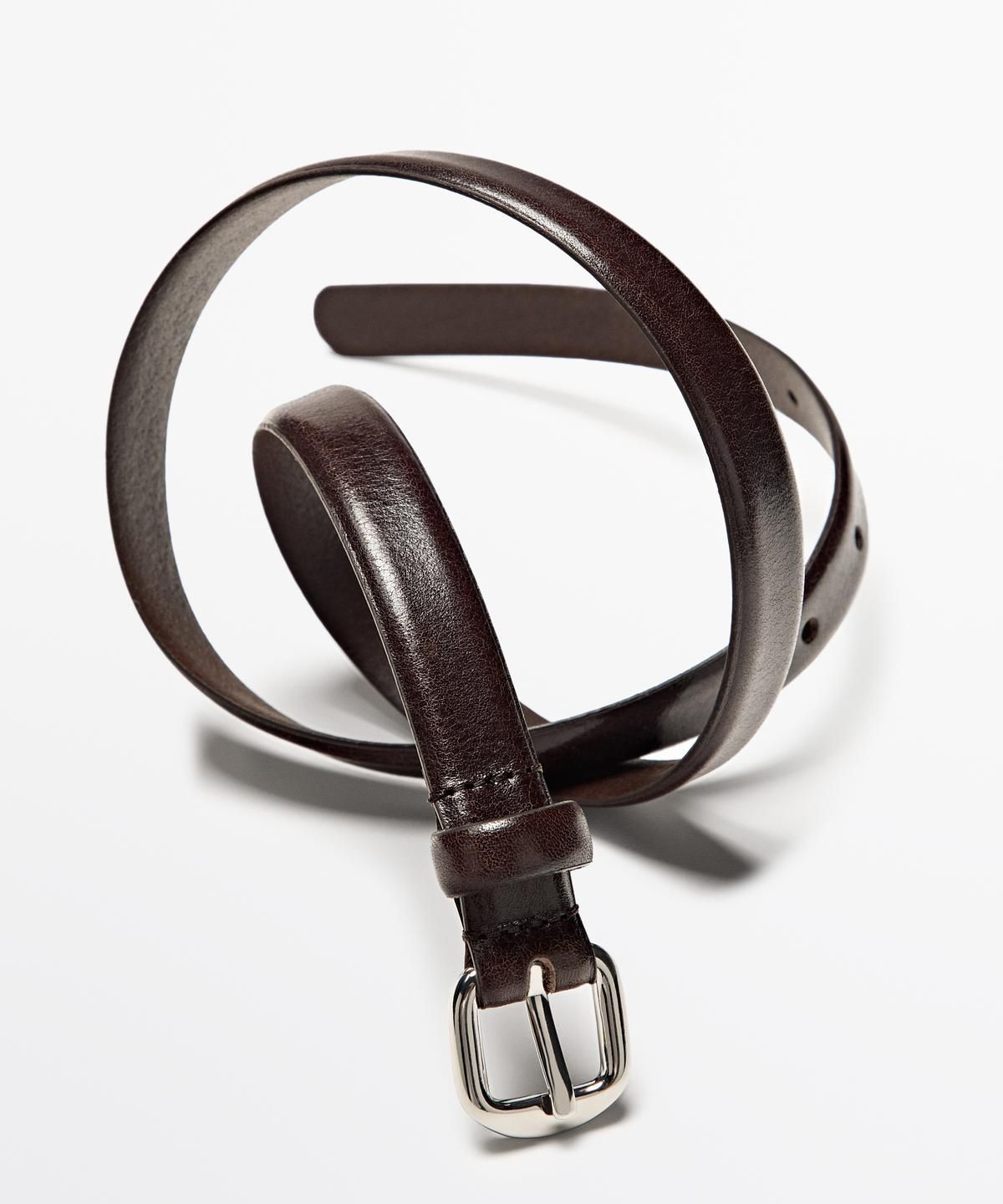 마시모두띠(MASSIMO DUTTI) 아치 버클 디테일 레더 벨트