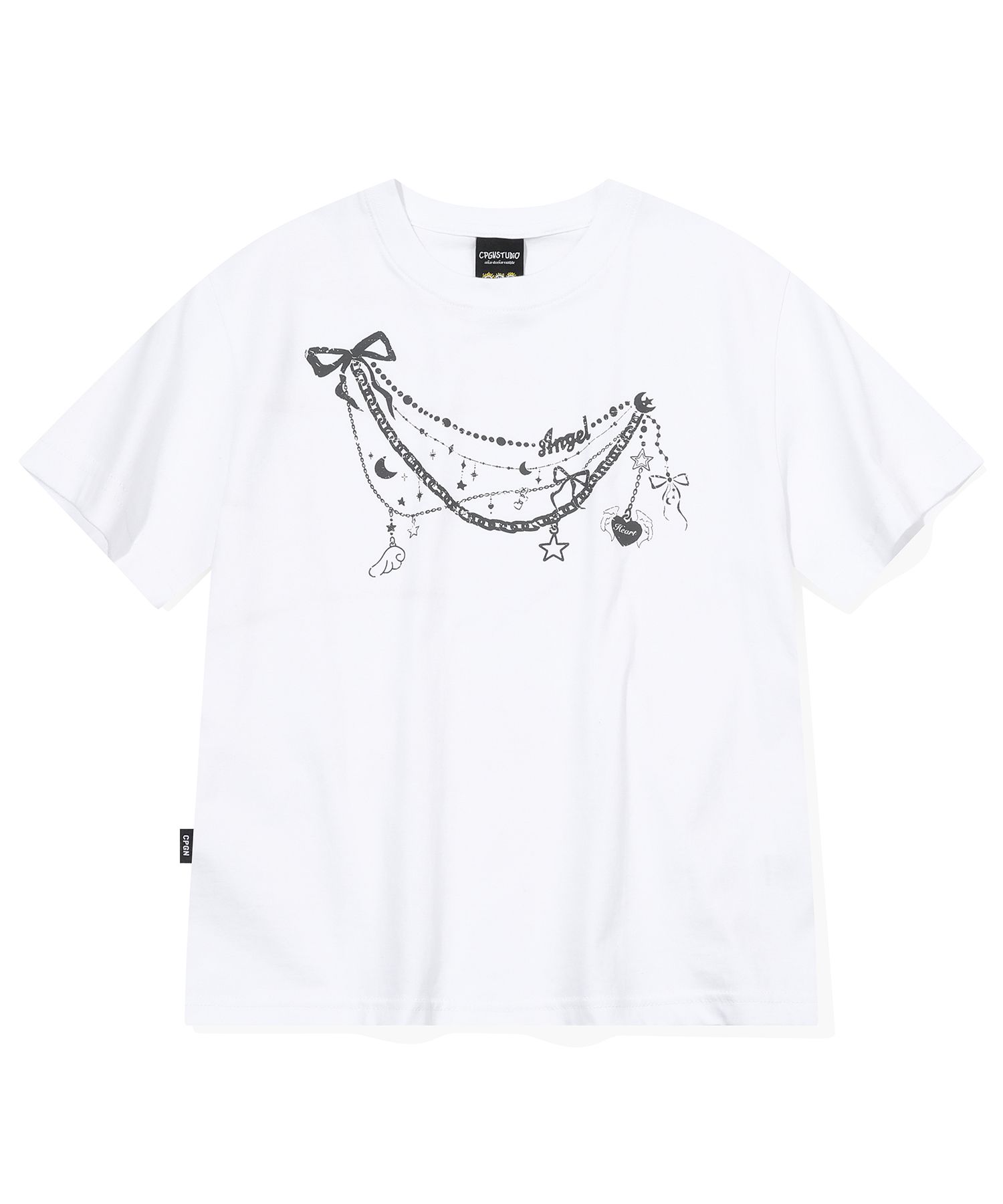 MUSINSA | CPGN STUDIO Angel Brooch Crop Short Sleeve T-Shirt