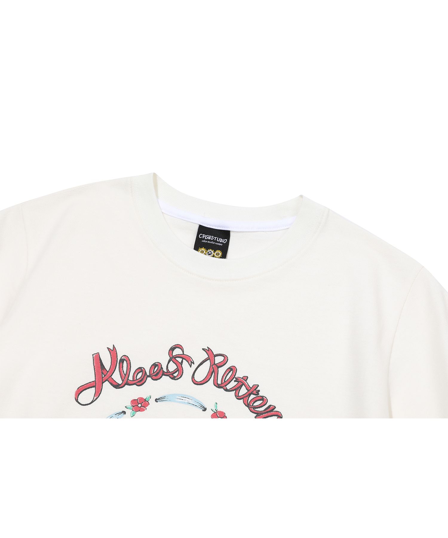 [CPGN STUDIO]★25SS★ALOOF CAT CROP SHORT SLEEVE T-SHIRT MUSINSA | CPGN STUDIO Aurup Cat Crop Short Sleeve T-Shirt Cream
