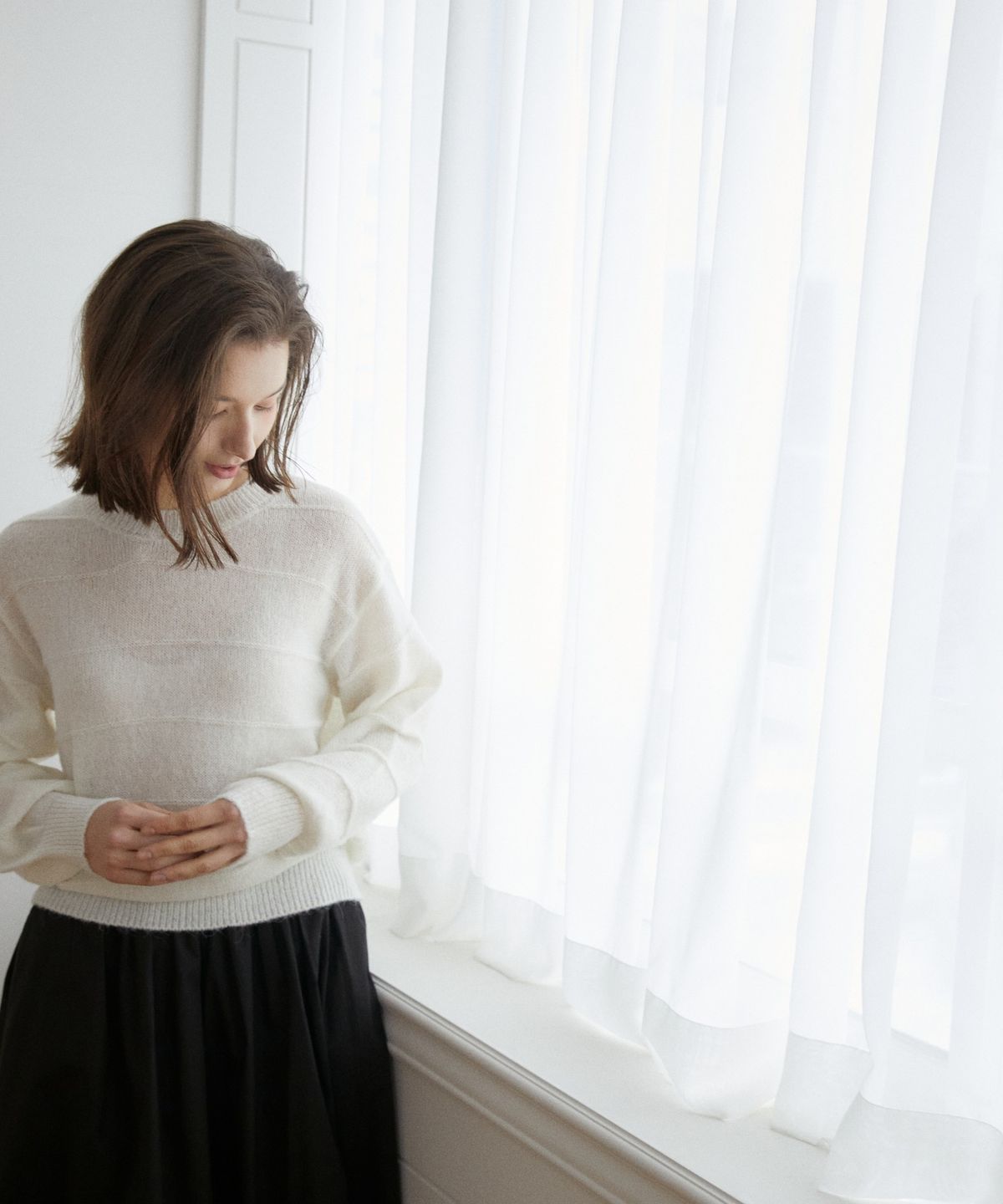 위오이(WIOE) Ellie Net Knit_Ivory