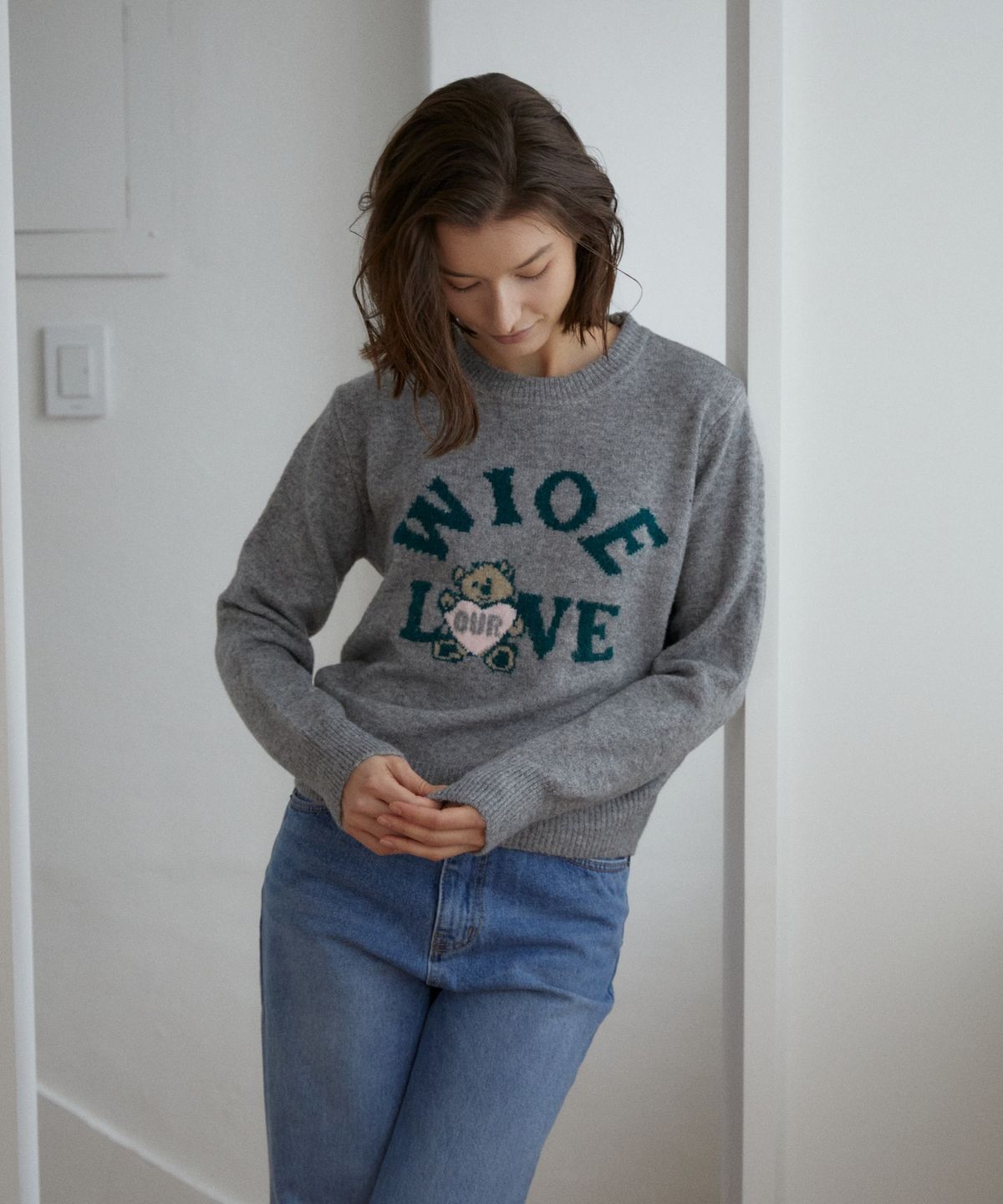 위오이(WIOE) Wioe Love Knit_Grey
