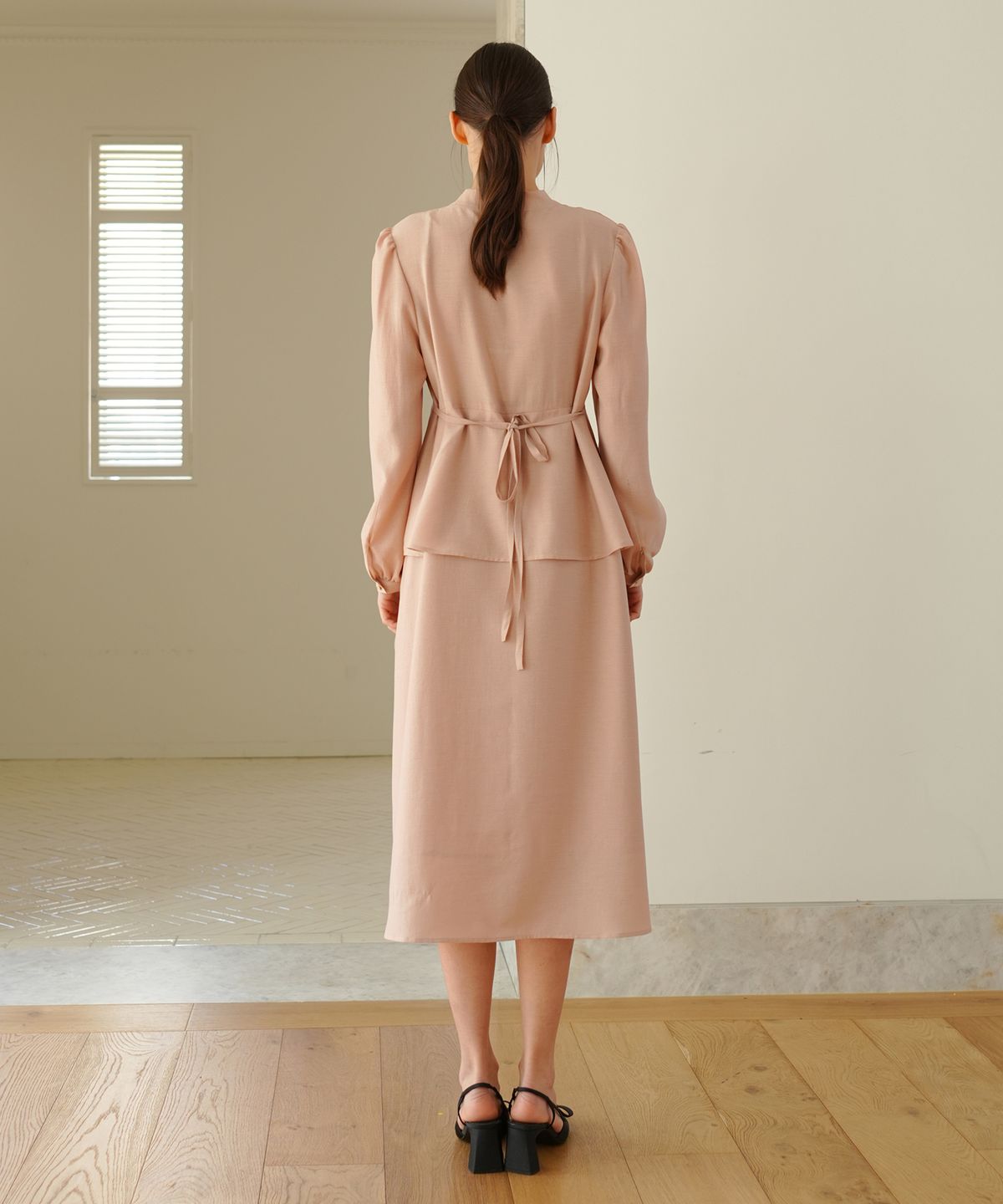 폴앤앨리스(PAUL&ALICE) RIBBON TIE DRESS / PINK