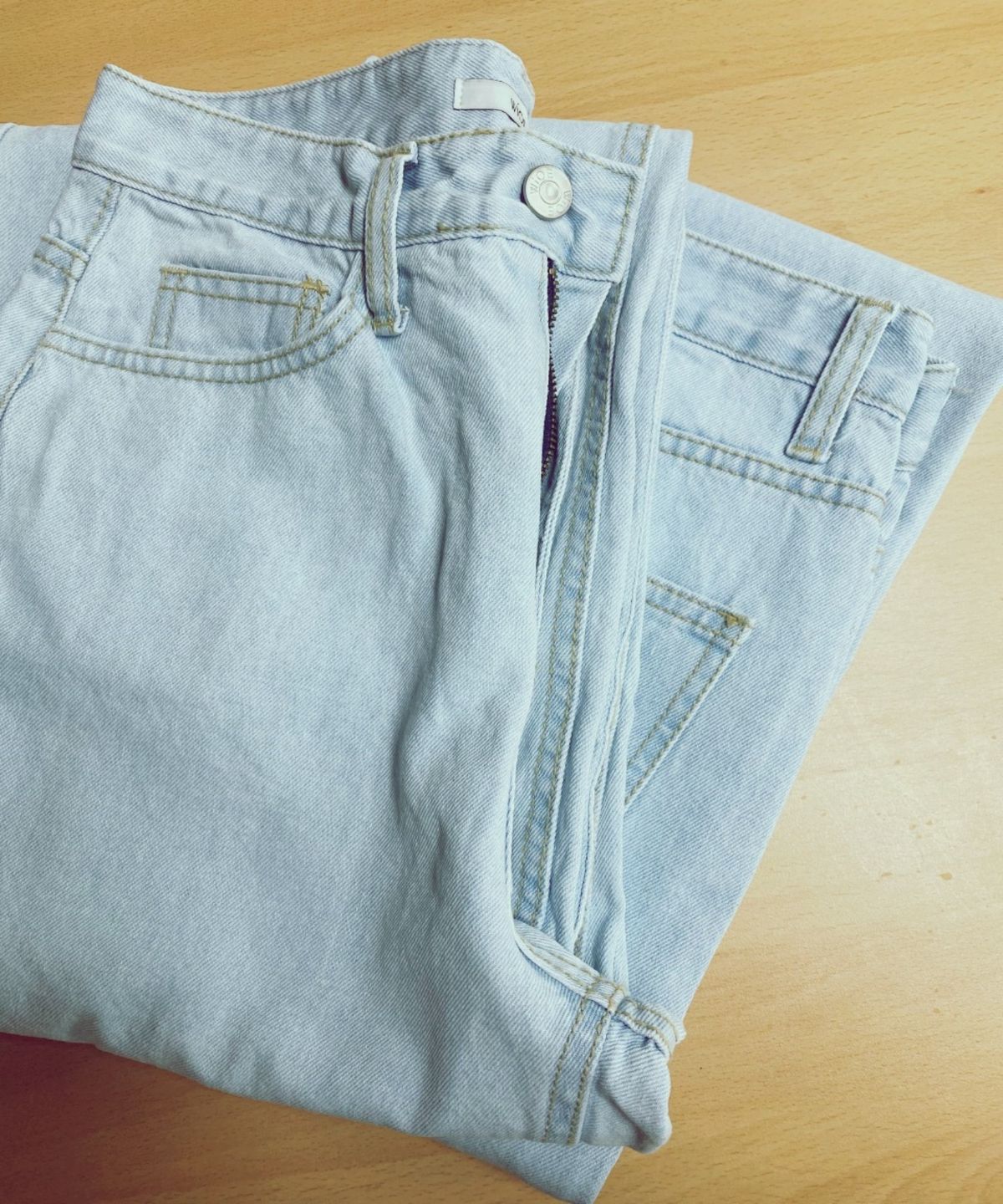 위오이(WIOE) Cloude Wide Denim Pants_Light blue