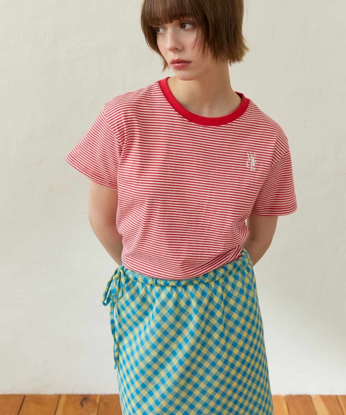 위오이(WIOE) Wioe Logo Stripe T-shirt_Red