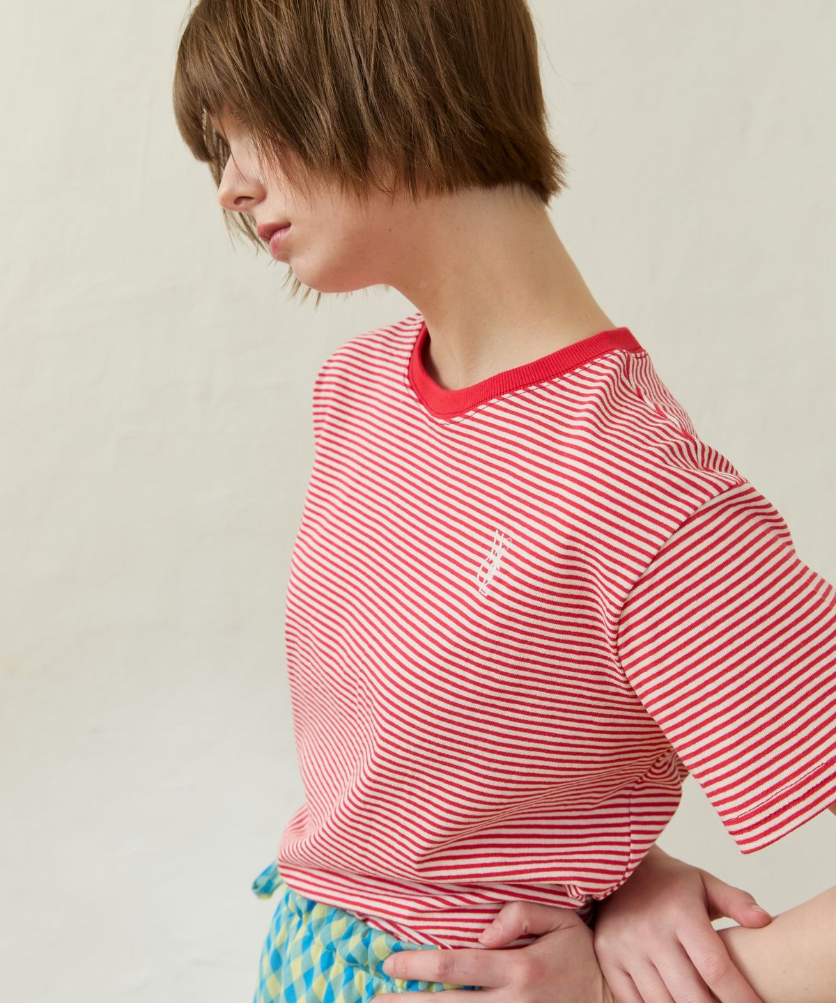위오이(WIOE) Wioe Logo Stripe T-shirt_Red
