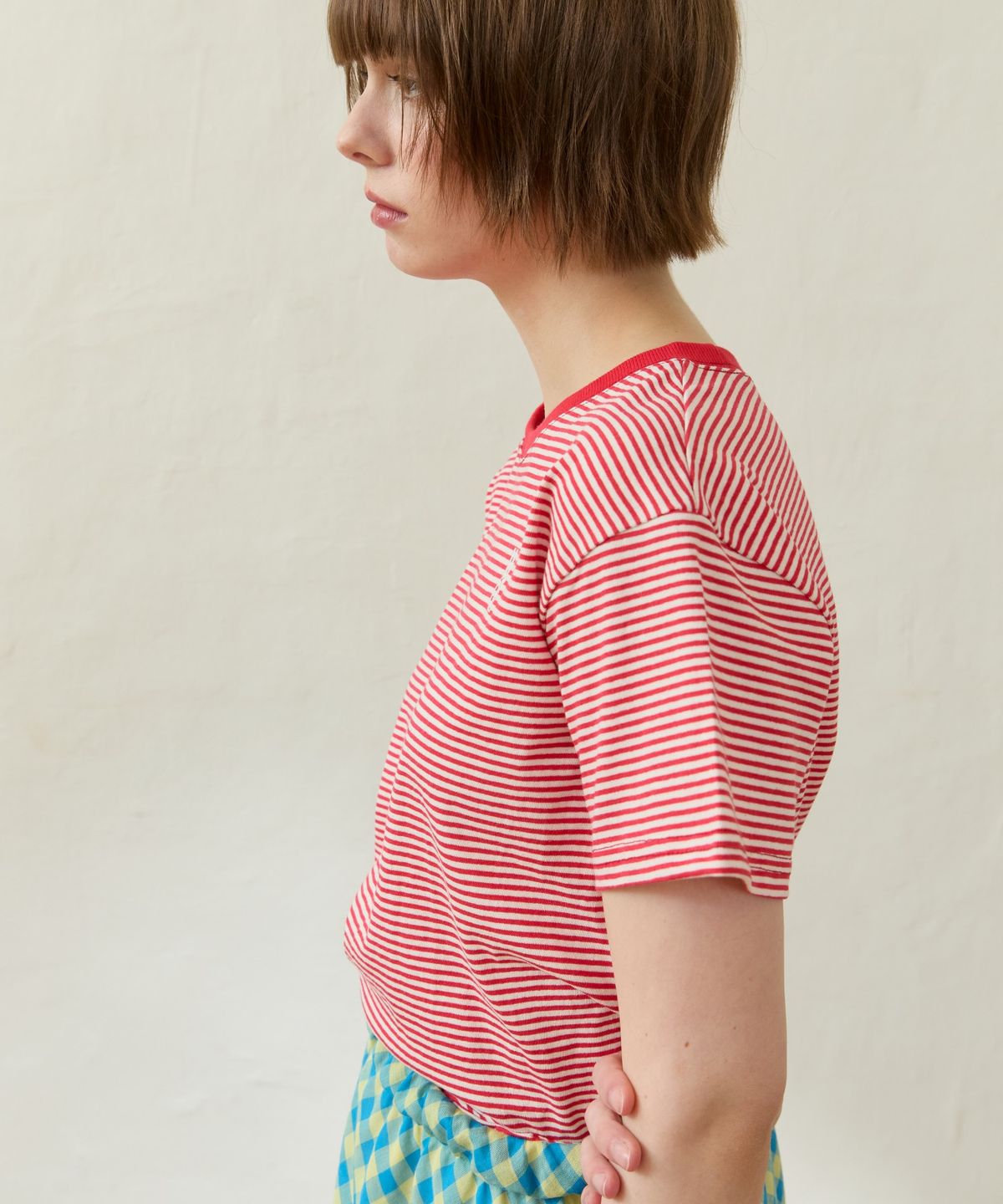 위오이(WIOE) Wioe Logo Stripe T-shirt_Red
