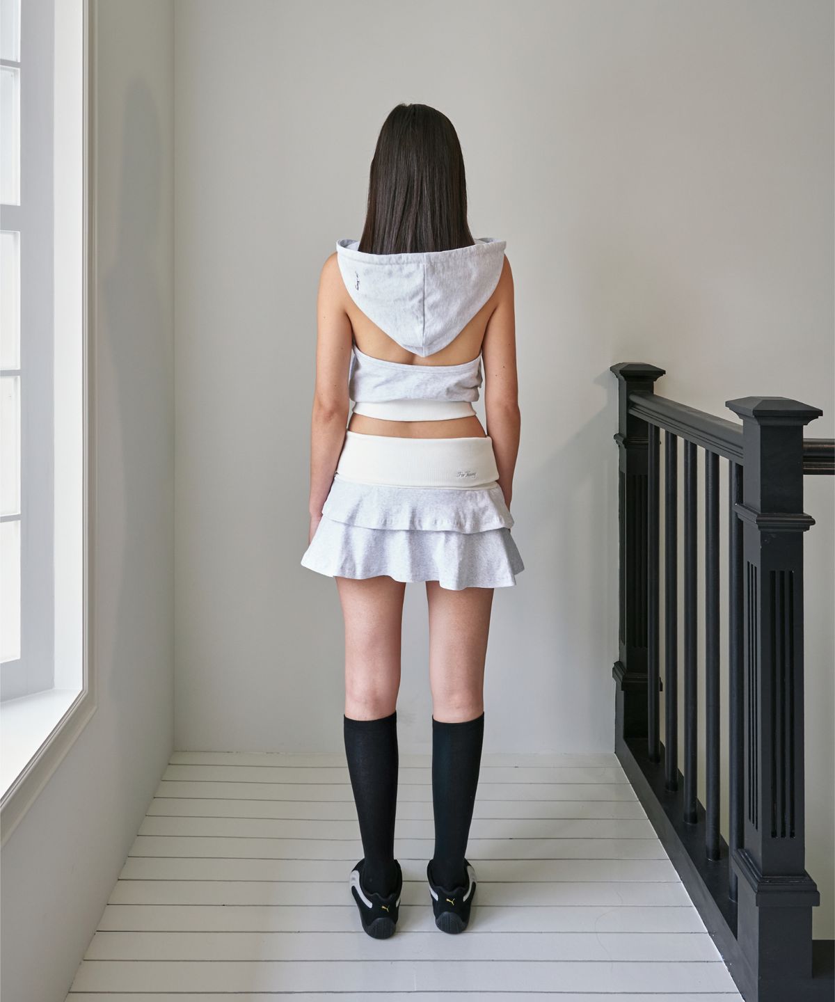 포영(FOUR YOUNG) 00 Can Can Skirts White Melange