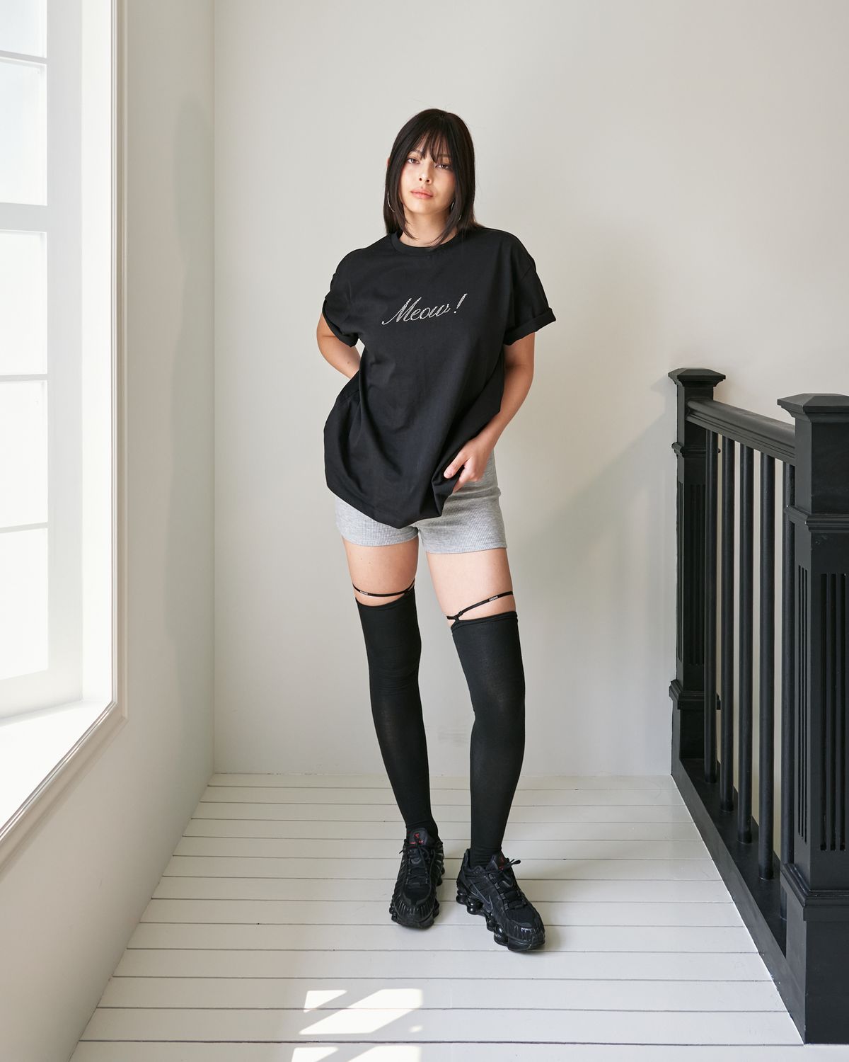 포영(FOUR YOUNG) MEOW! Tee Black (Unisex)