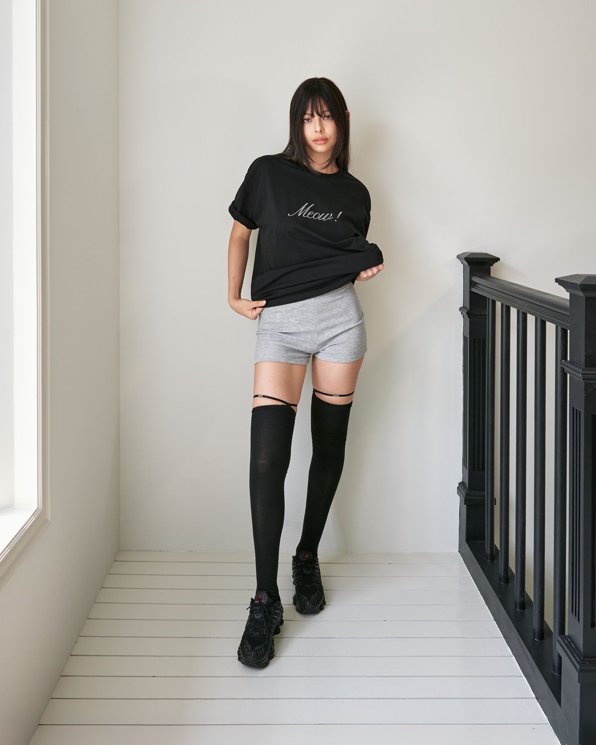 포영(FOUR YOUNG) MEOW! Tee Black (Unisex)